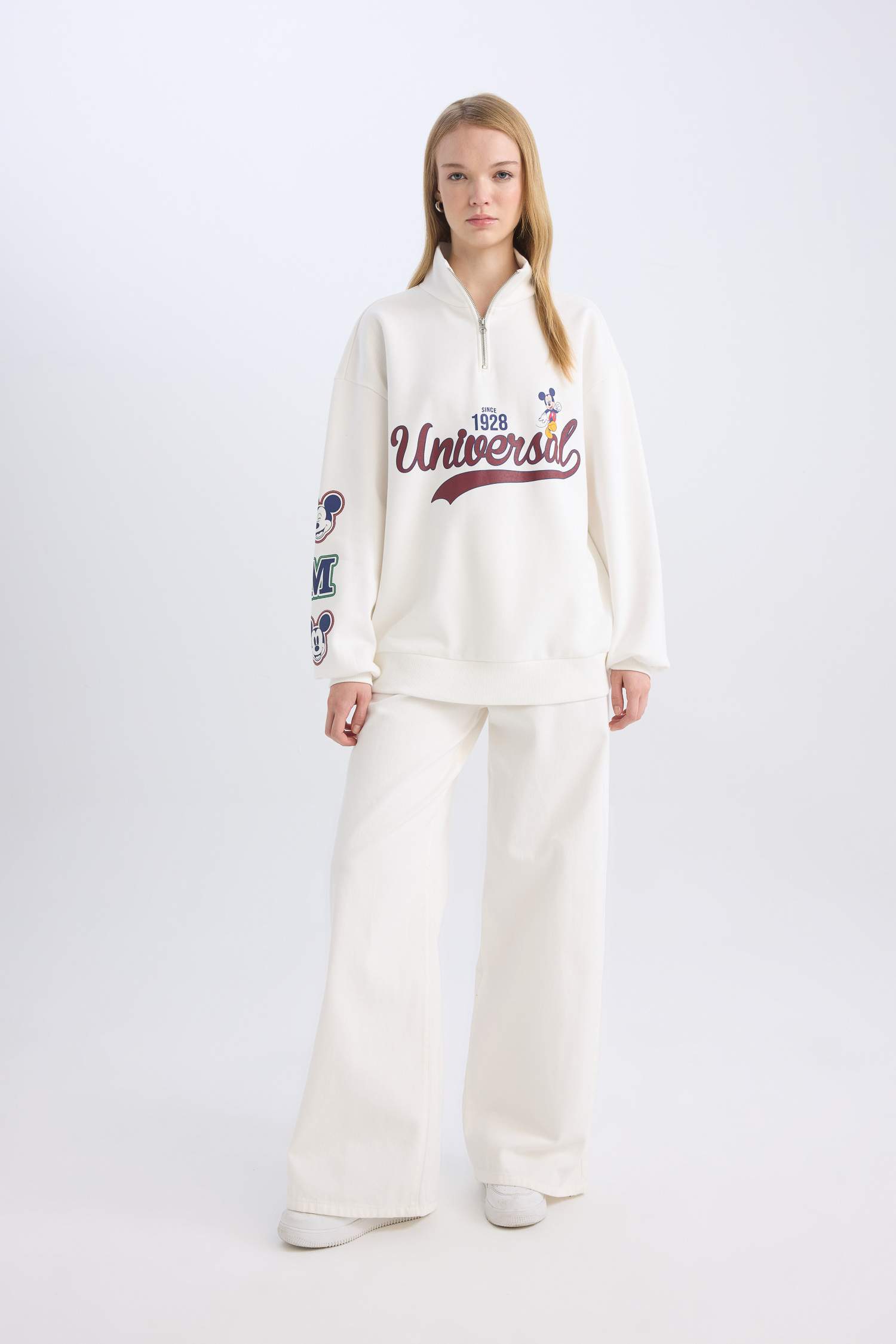 Coool Disney Mickey & Minnie Лицензиялық үлкен пішім үлкен жартылай найзағай Свитер