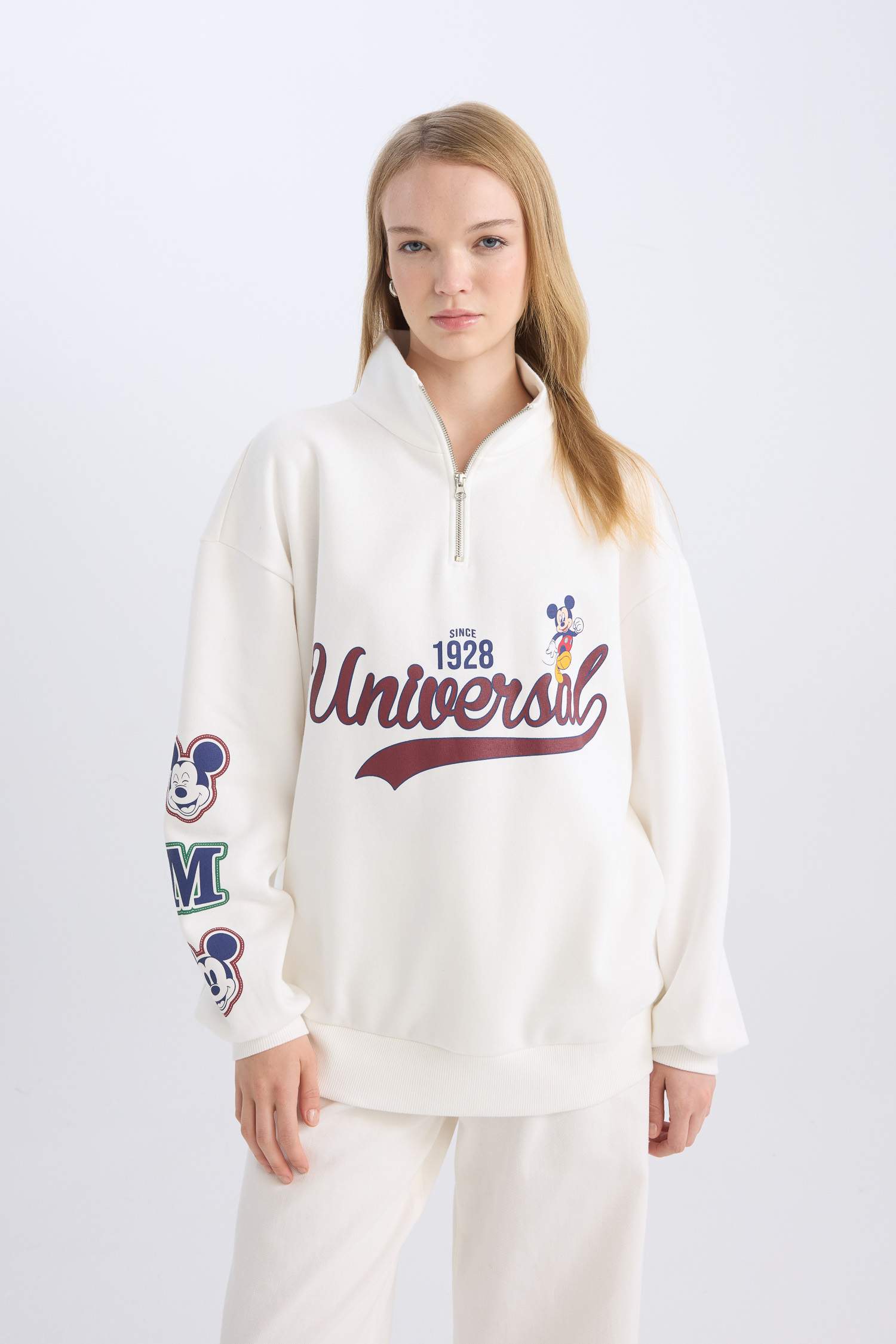 Coool Disney Mickey & Minnie Лицензиялық үлкен пішім үлкен жартылай найзағай Свитер