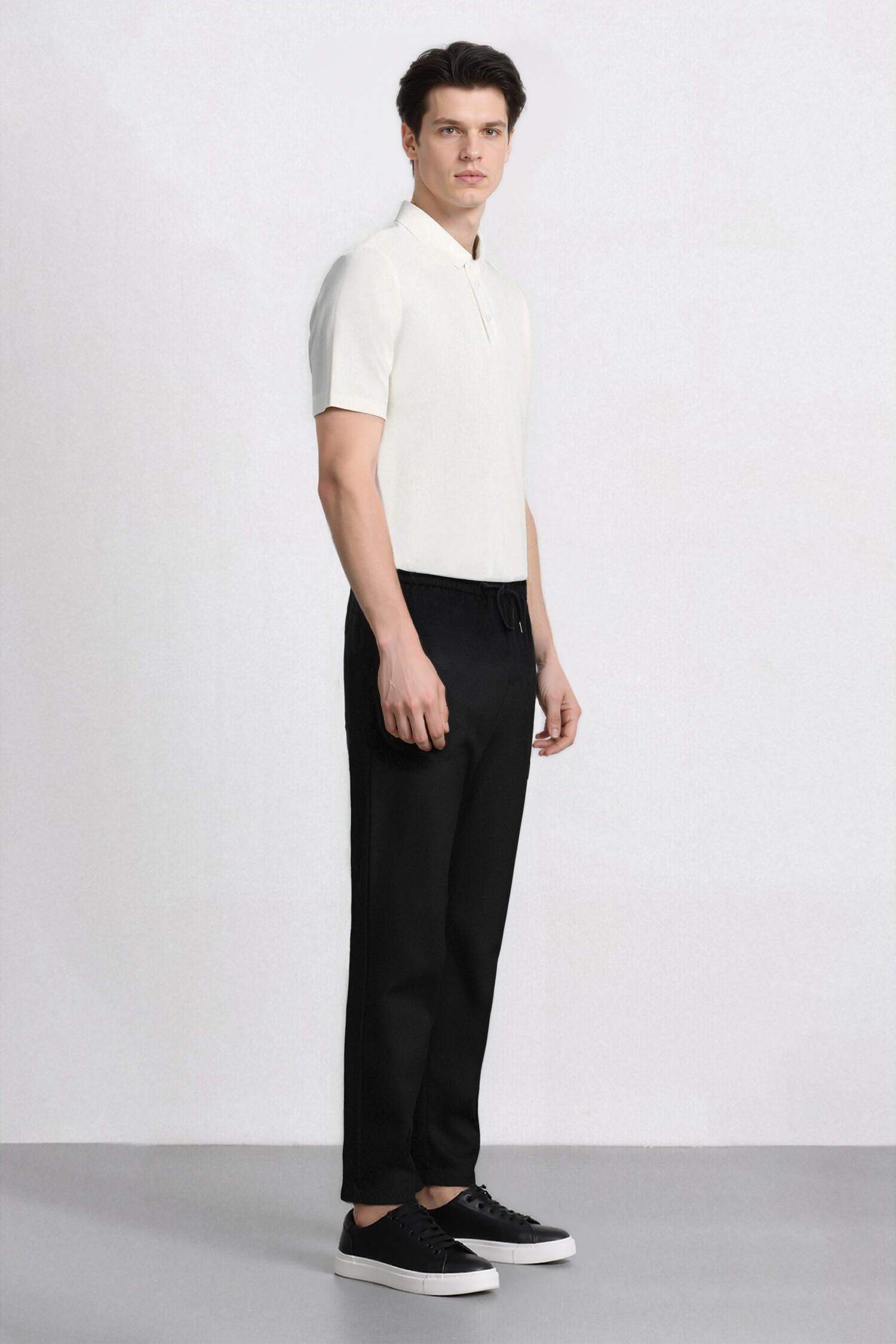 Yazlık Jogger Pantolon Beli Bağcıklı Cepli