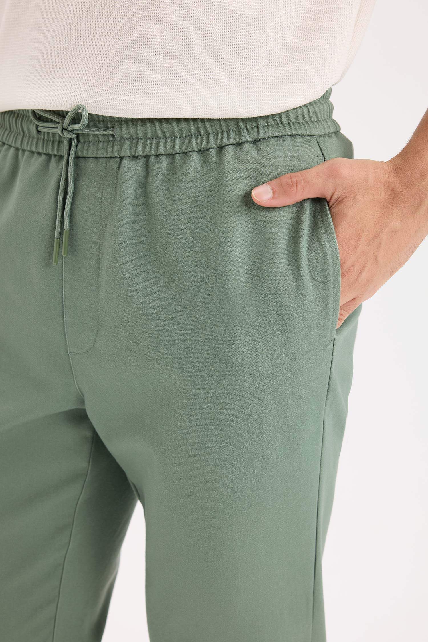 Yazlık Jogger Pantolon Beli Bağcıklı Cepli