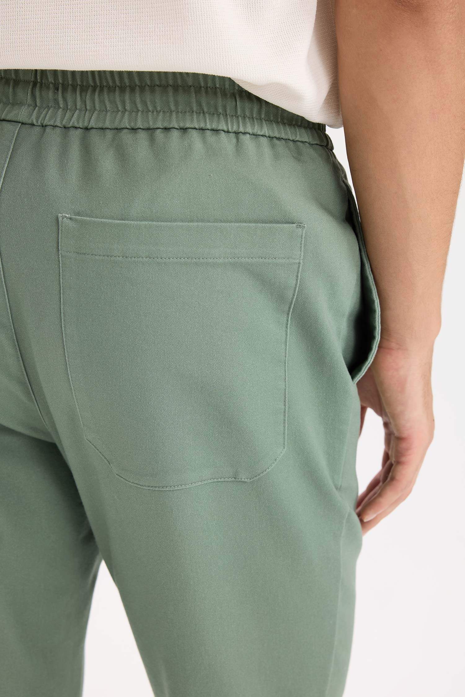 Yazlık Jogger Pantolon Beli Bağcıklı Cepli