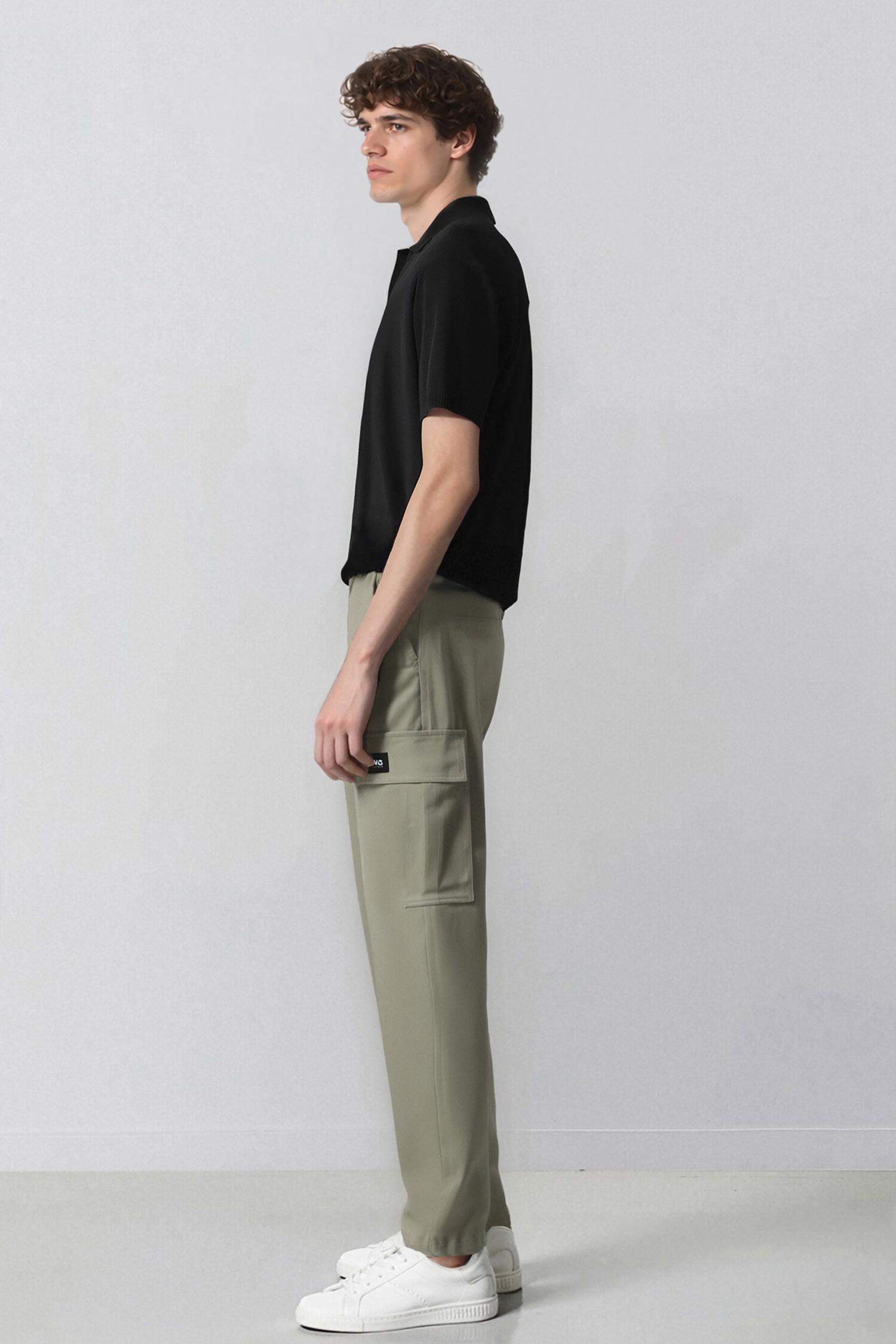 Relax Fit Rahat Kesim Yazlık Pantolon Kargo Cepli Düz Paça