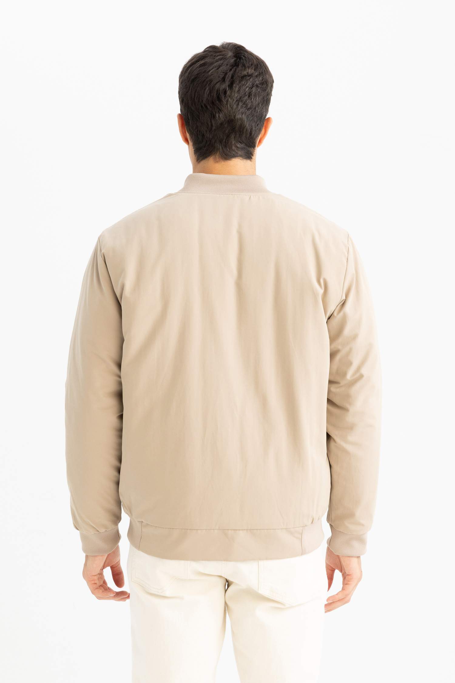 Su İtici Regular Fit Bomber Kolej Yaka Fermuarlı Çift Cepli Mevsimlik Hafif Mont