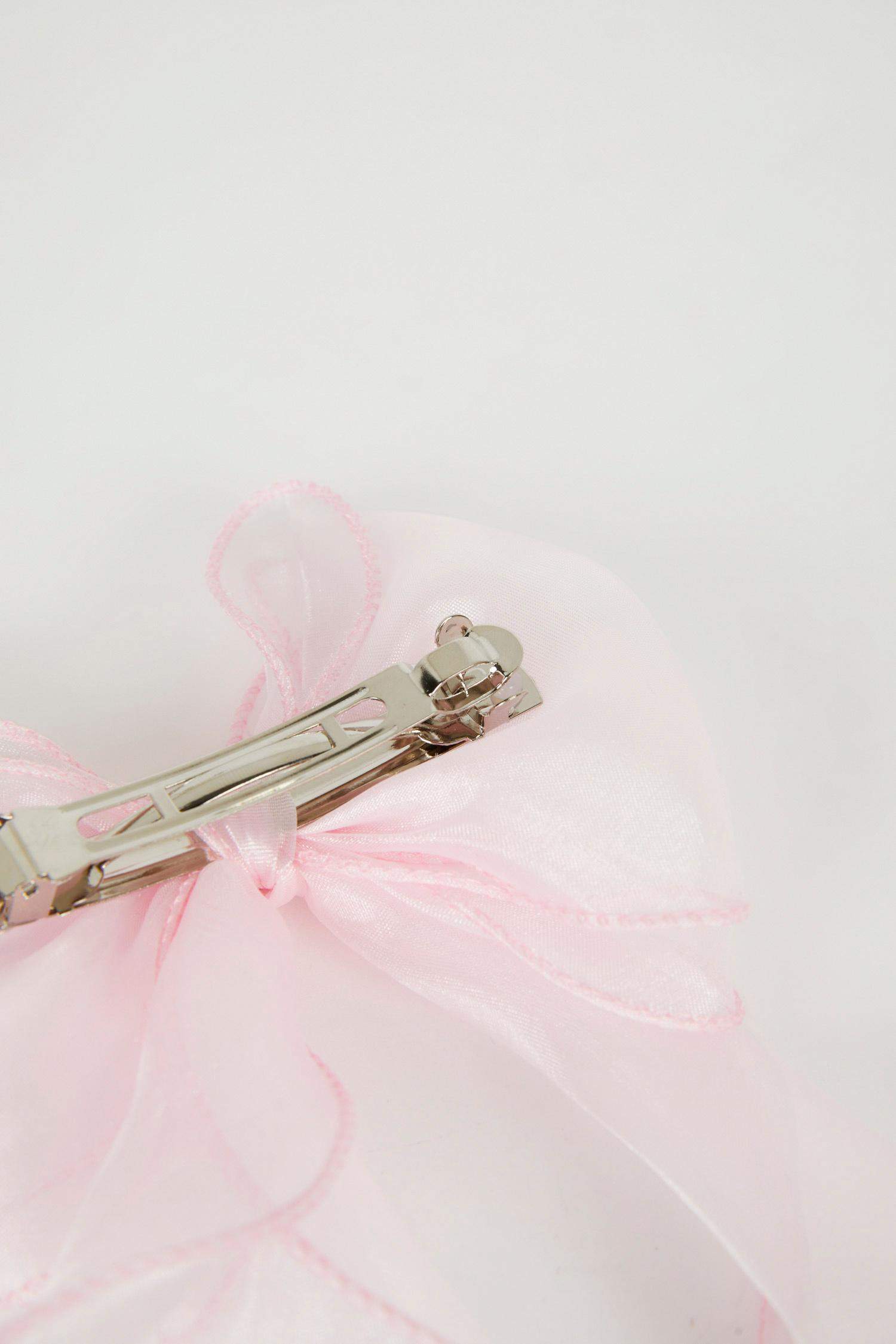 كلبس شعر زهري بشكل فيونكة