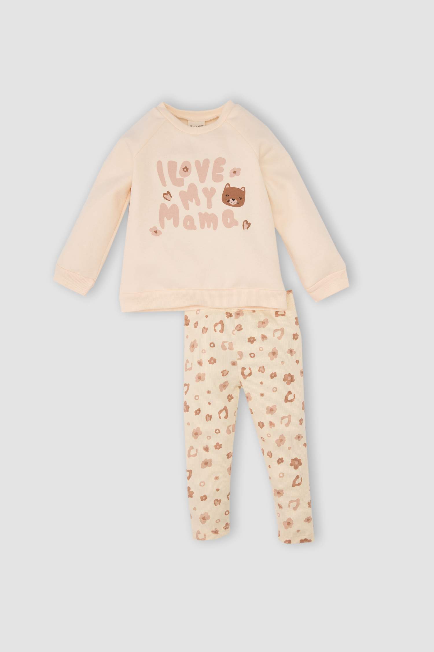 طقم تايجر بيبي بناتي تيشيرت وبنطلون - قطعتين