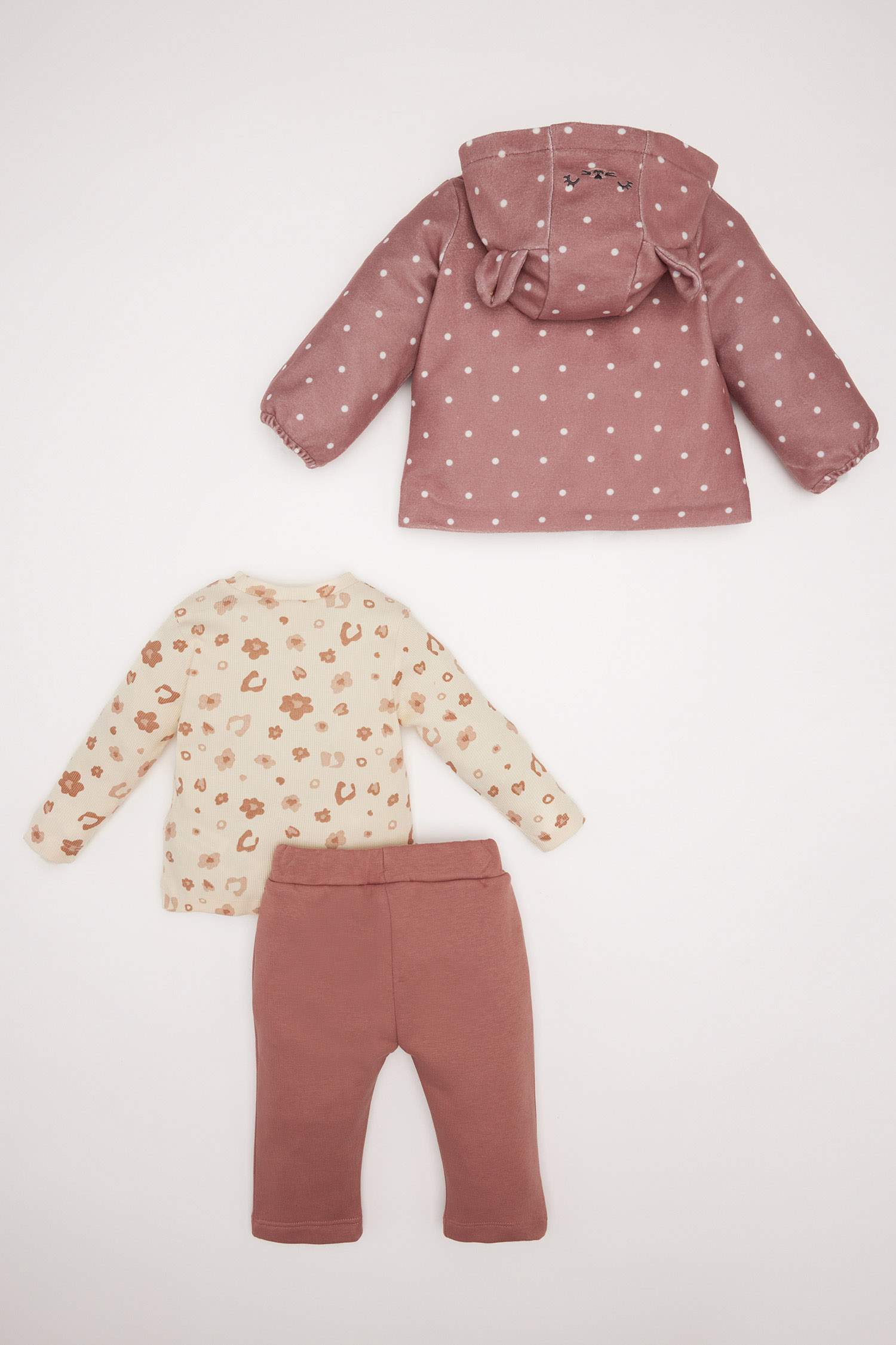 Baby Girl Floral T-Shirt Cardigan Bottom 3 Piece Set