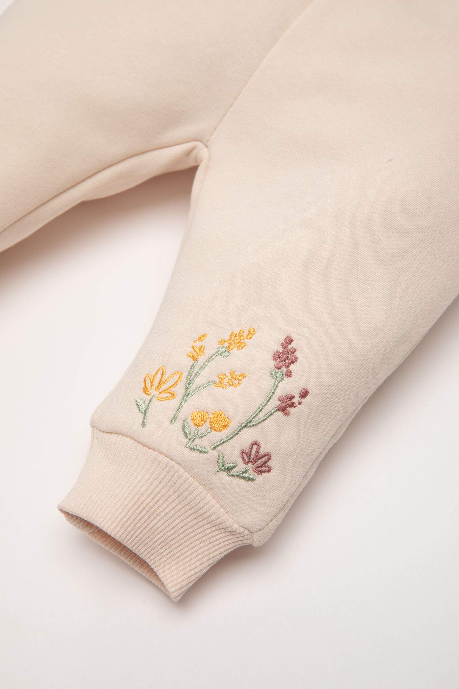 Baby Girl Regular Fit Elastic Waist Leg Floral Sweatpants