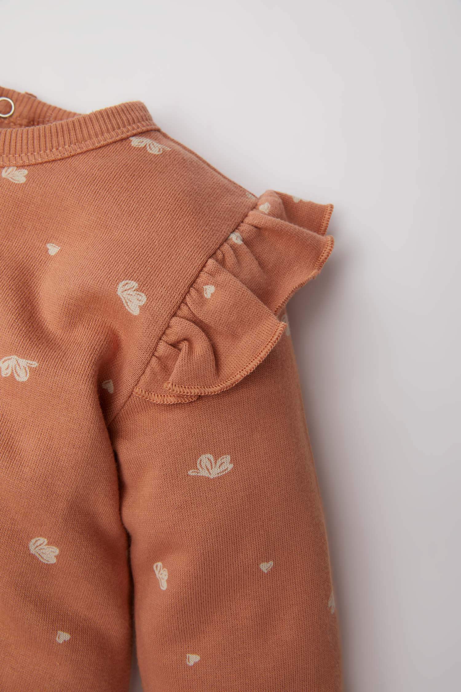 Kız Bebek Yenidoğan Baskılı Uzun Kollu Tulum