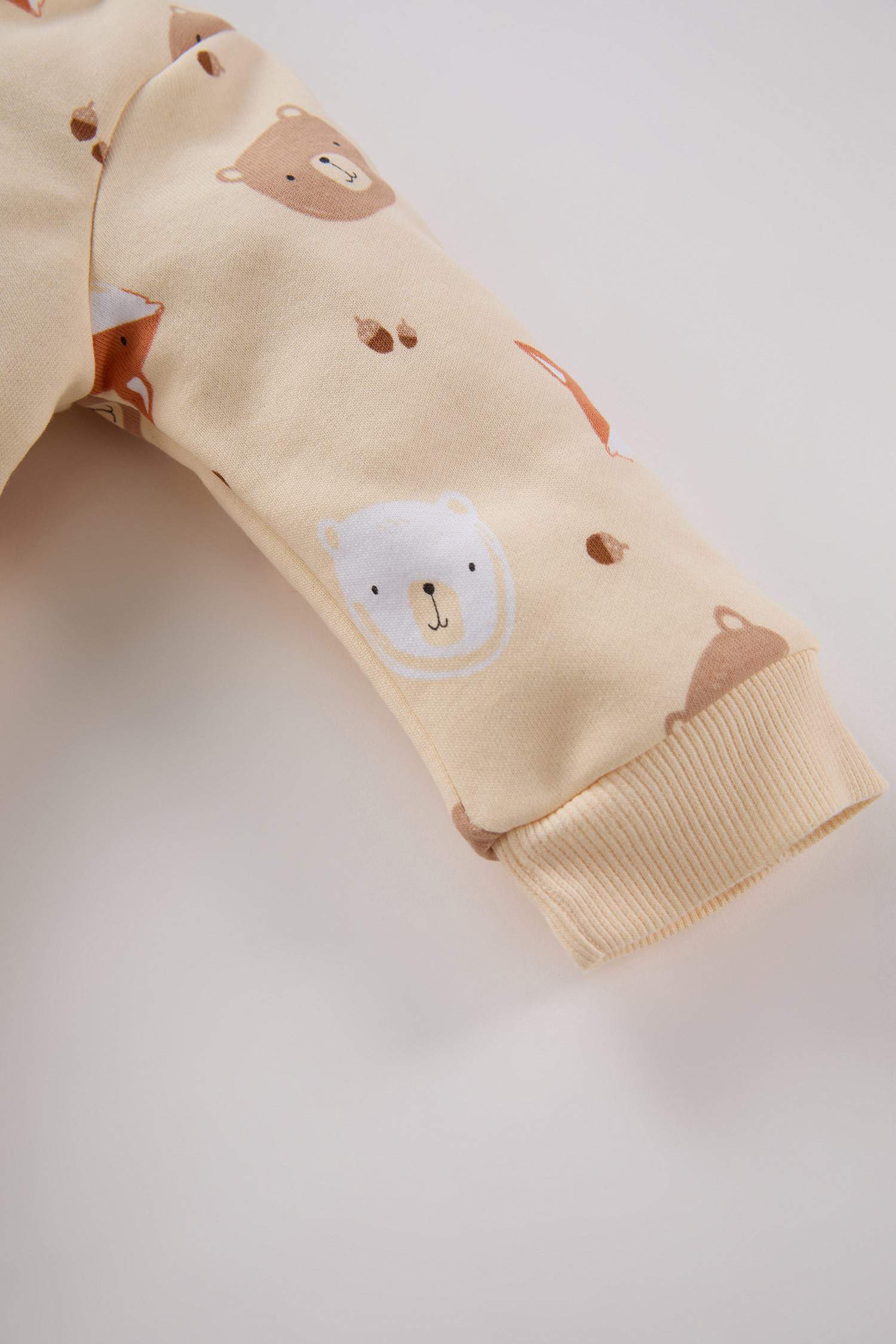 Baby Boy Newborn Animal Patterned Zippered Jumpsuit