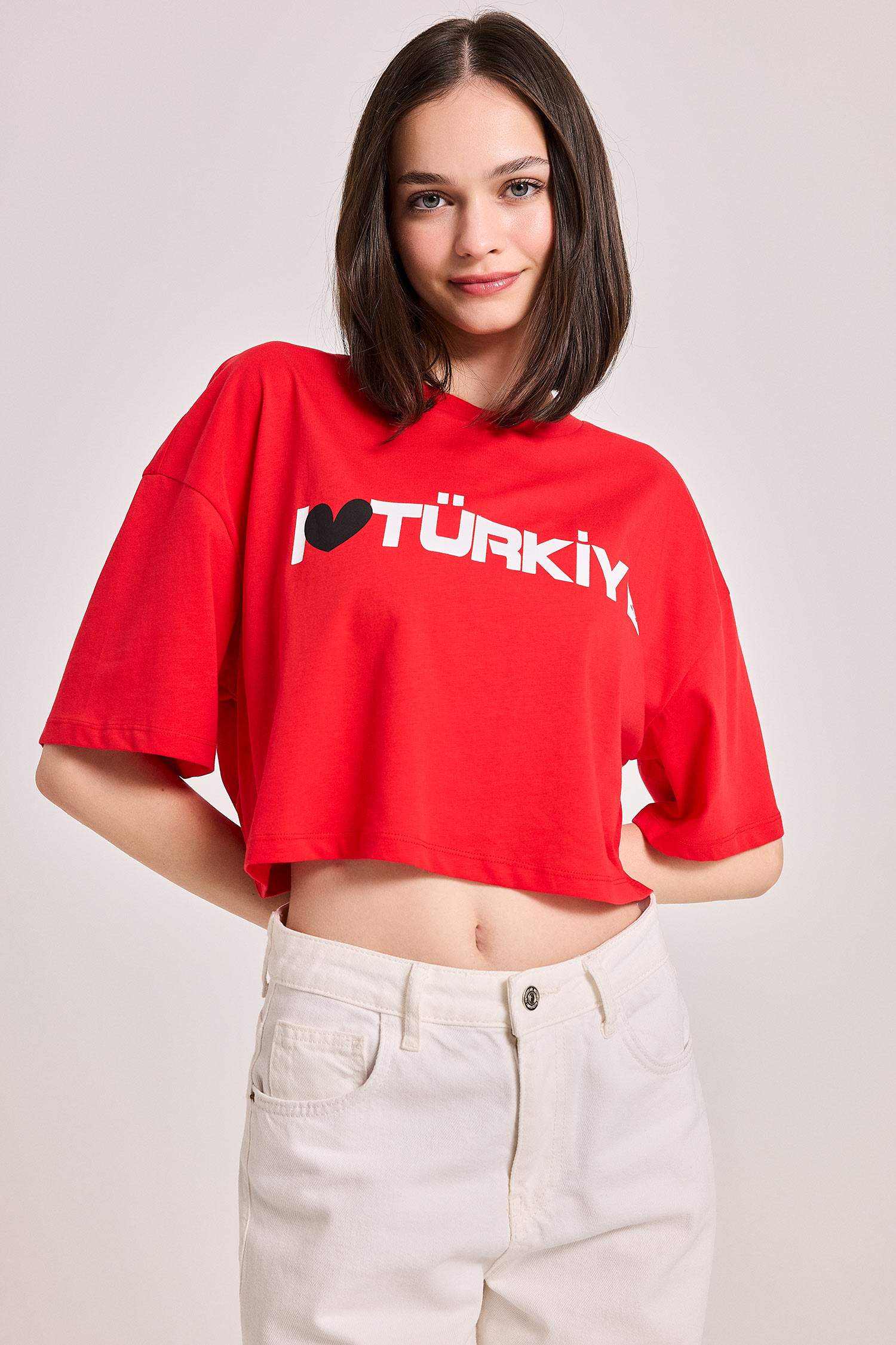 Oversize Fit Printed Short Sleeve T-Shirt