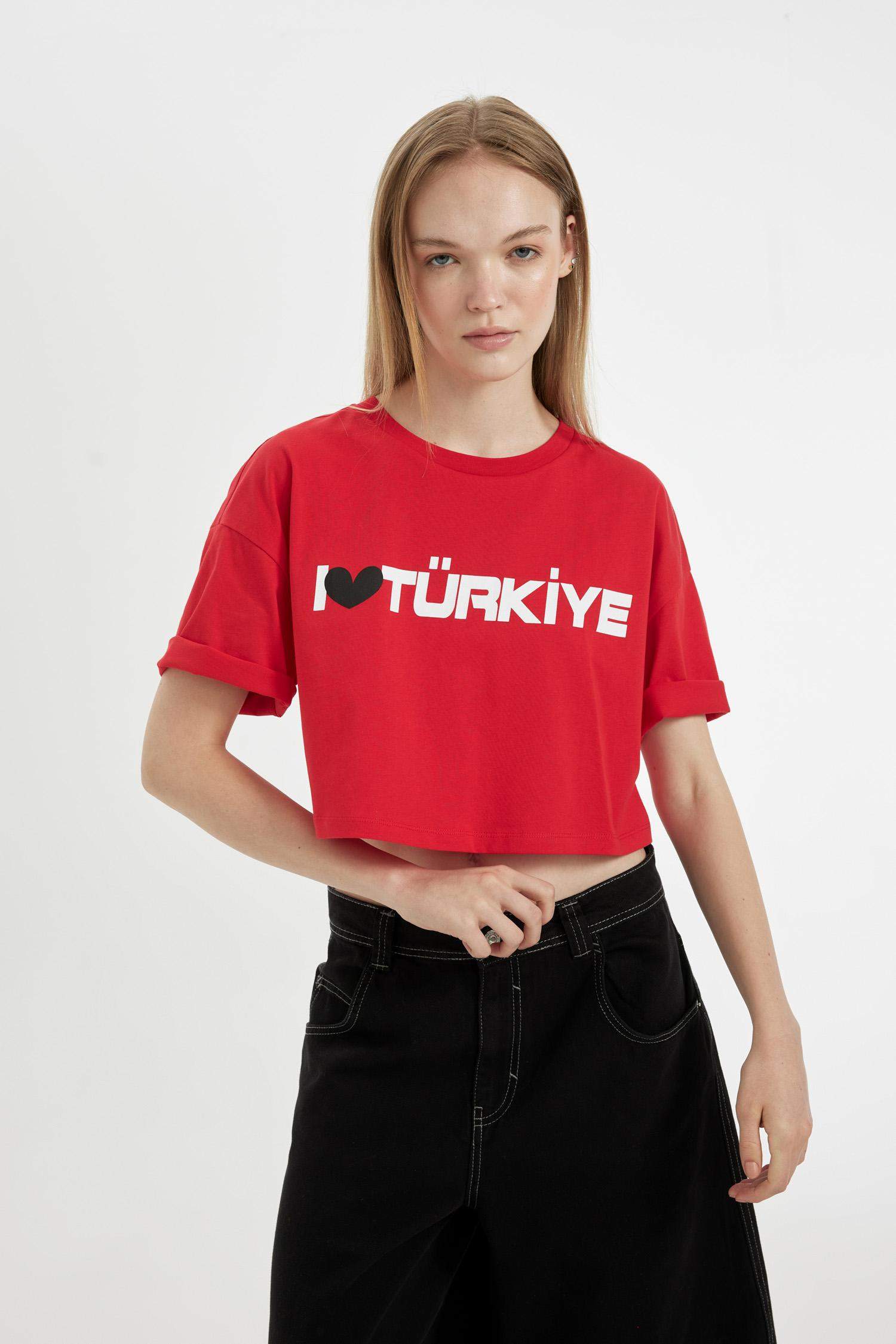 Oversize Fit Printed Short Sleeve T-Shirt