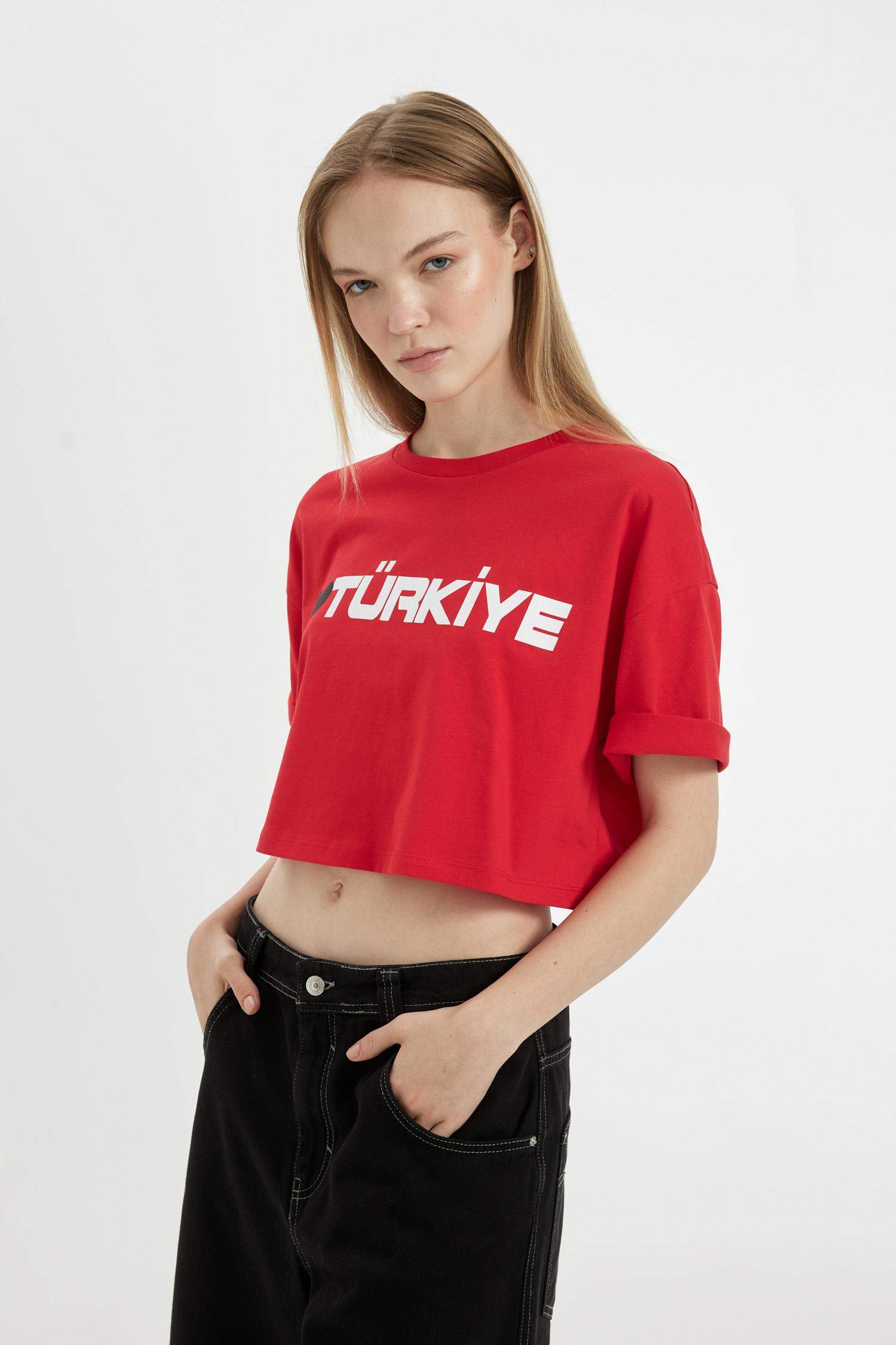 Oversize Fit Printed Short Sleeve T-Shirt