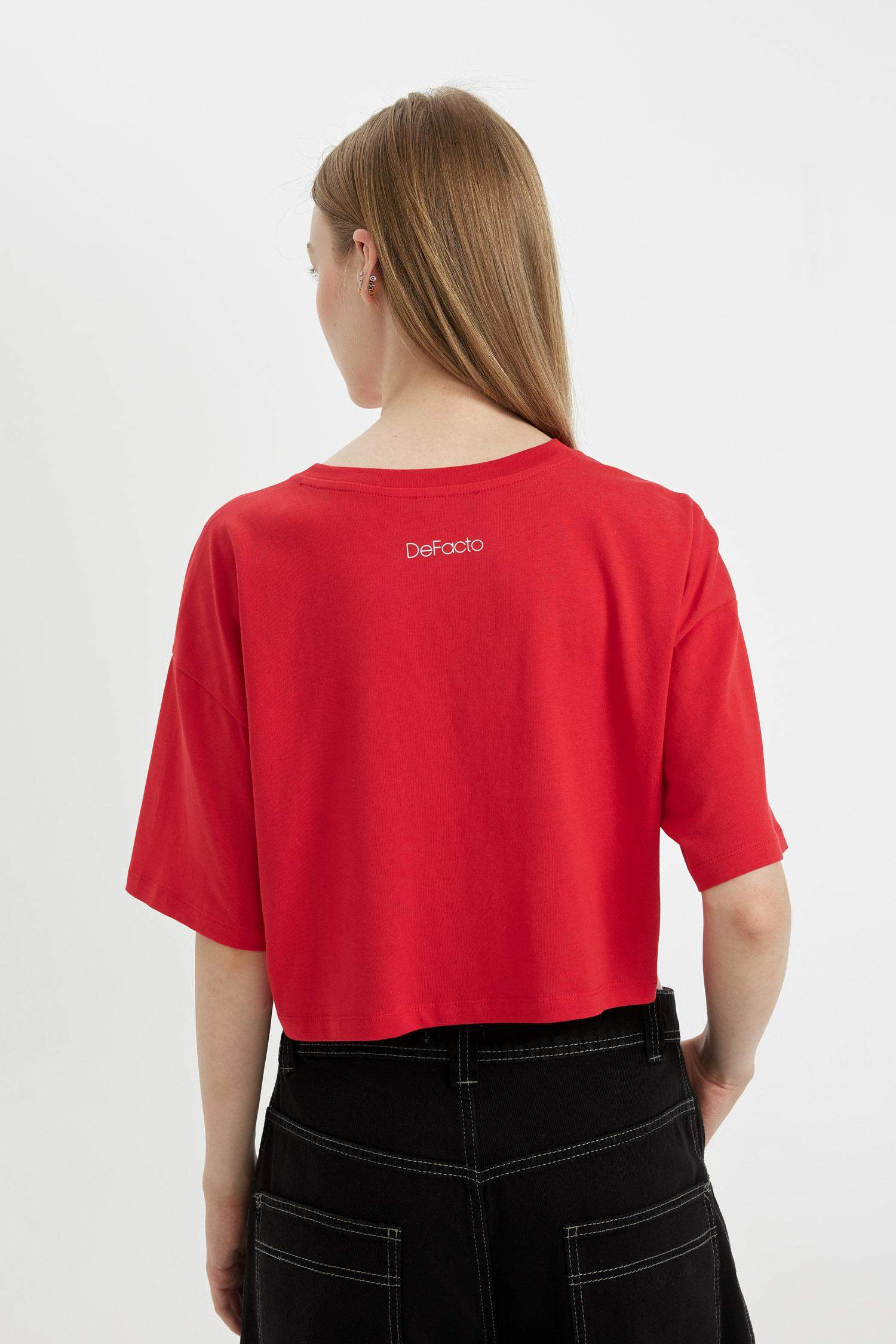 Oversize Fit Printed Short Sleeve T-Shirt