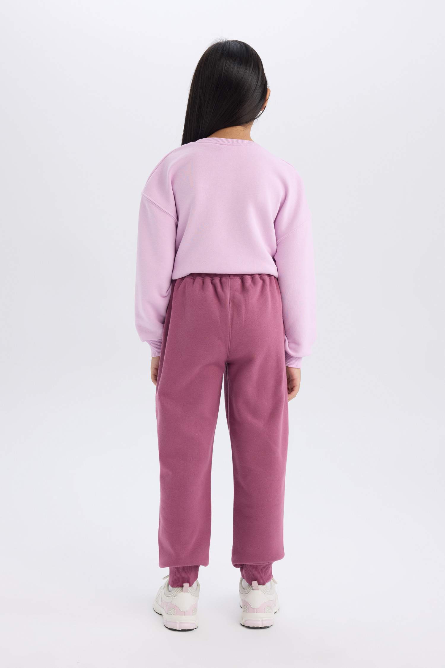 Kız Çocuk Beli Paçası Lastikli Basic Düz Jogger Eşofman Altı