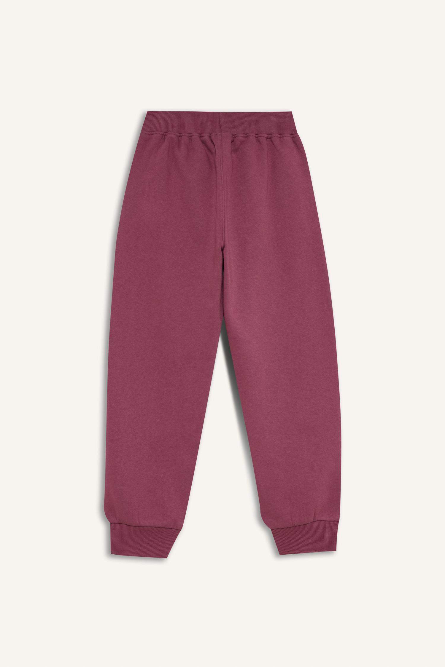 Kız Çocuk Beli Paçası Lastikli Basic Düz Jogger Eşofman Altı