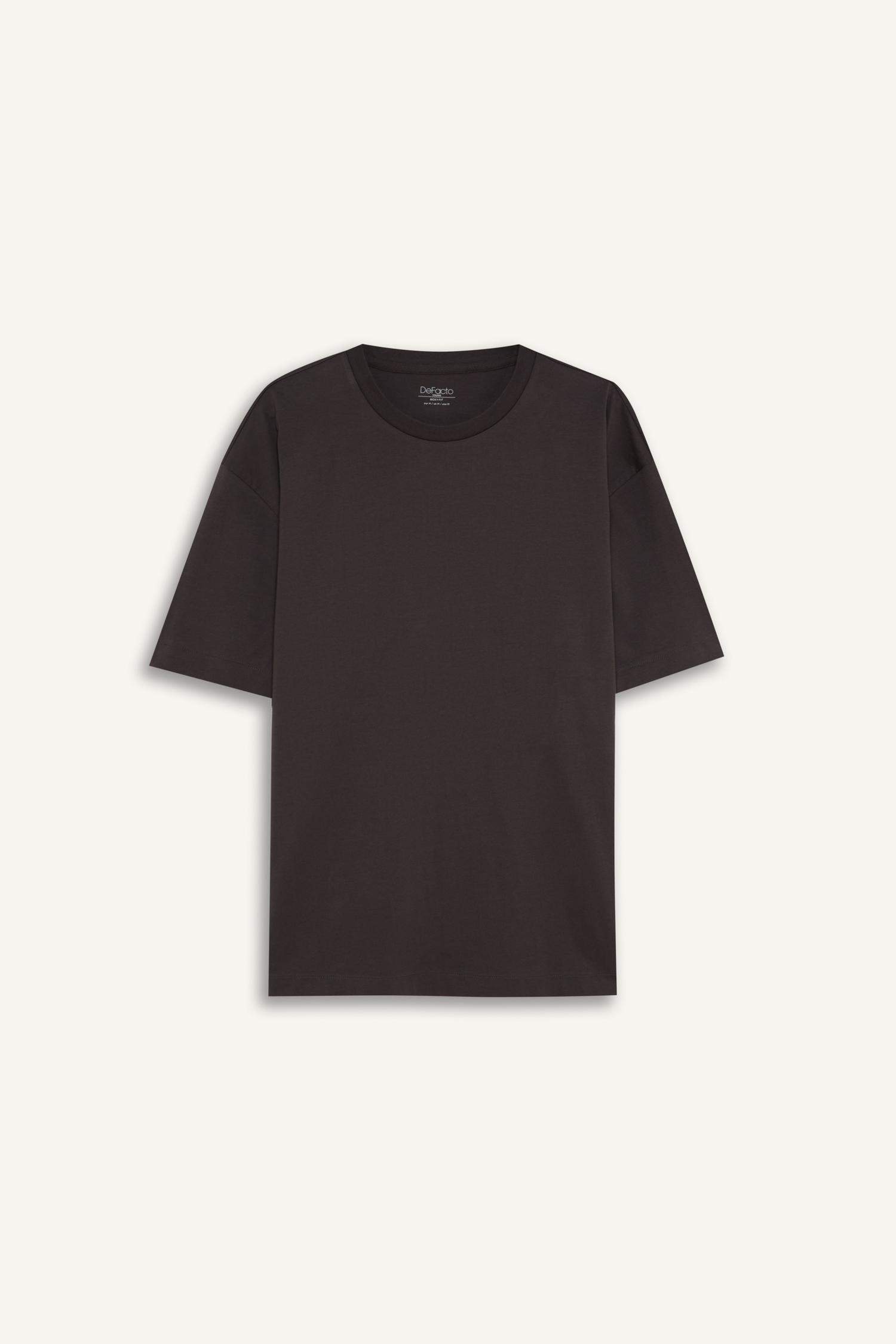 تيشيرت سادة بيزك اوفر سايز بياخة مستديرة