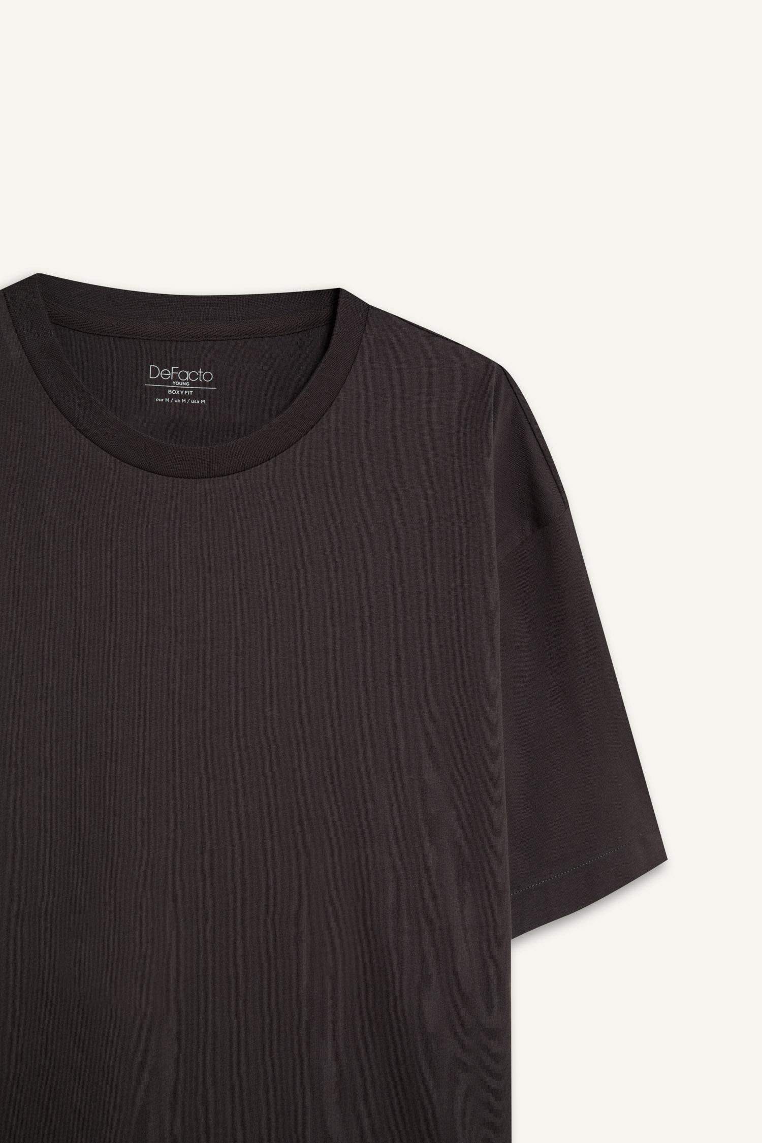 تيشيرت سادة بيزك اوفر سايز بياخة مستديرة