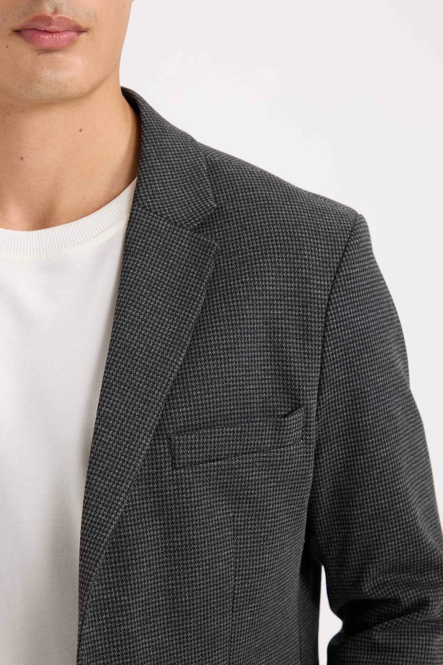 سترة بليزر سليم فيت بياخة جاكيت وأزرار