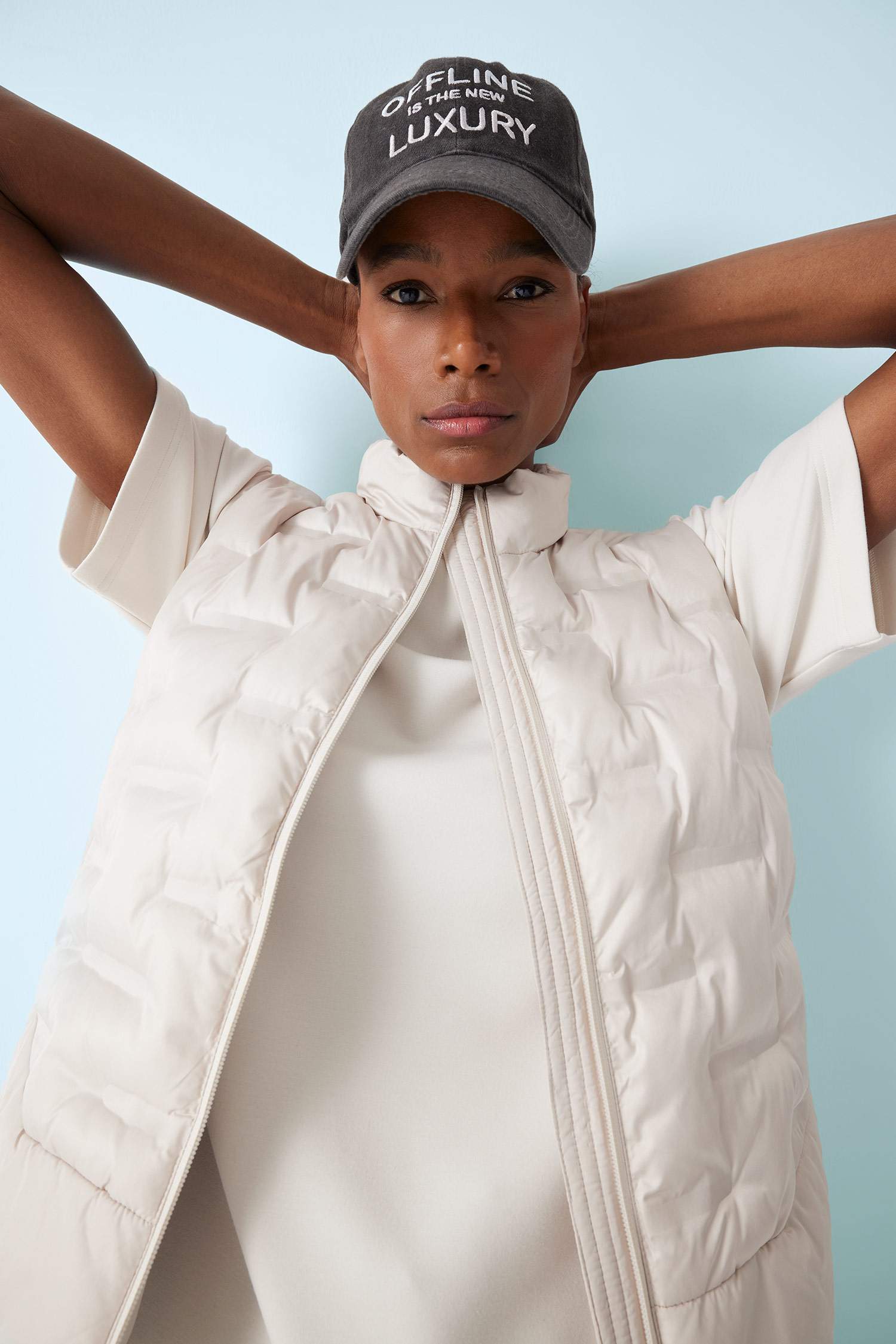 DeFactoFit Stand Collar Zippered Waterproof Sports Puffer Vest