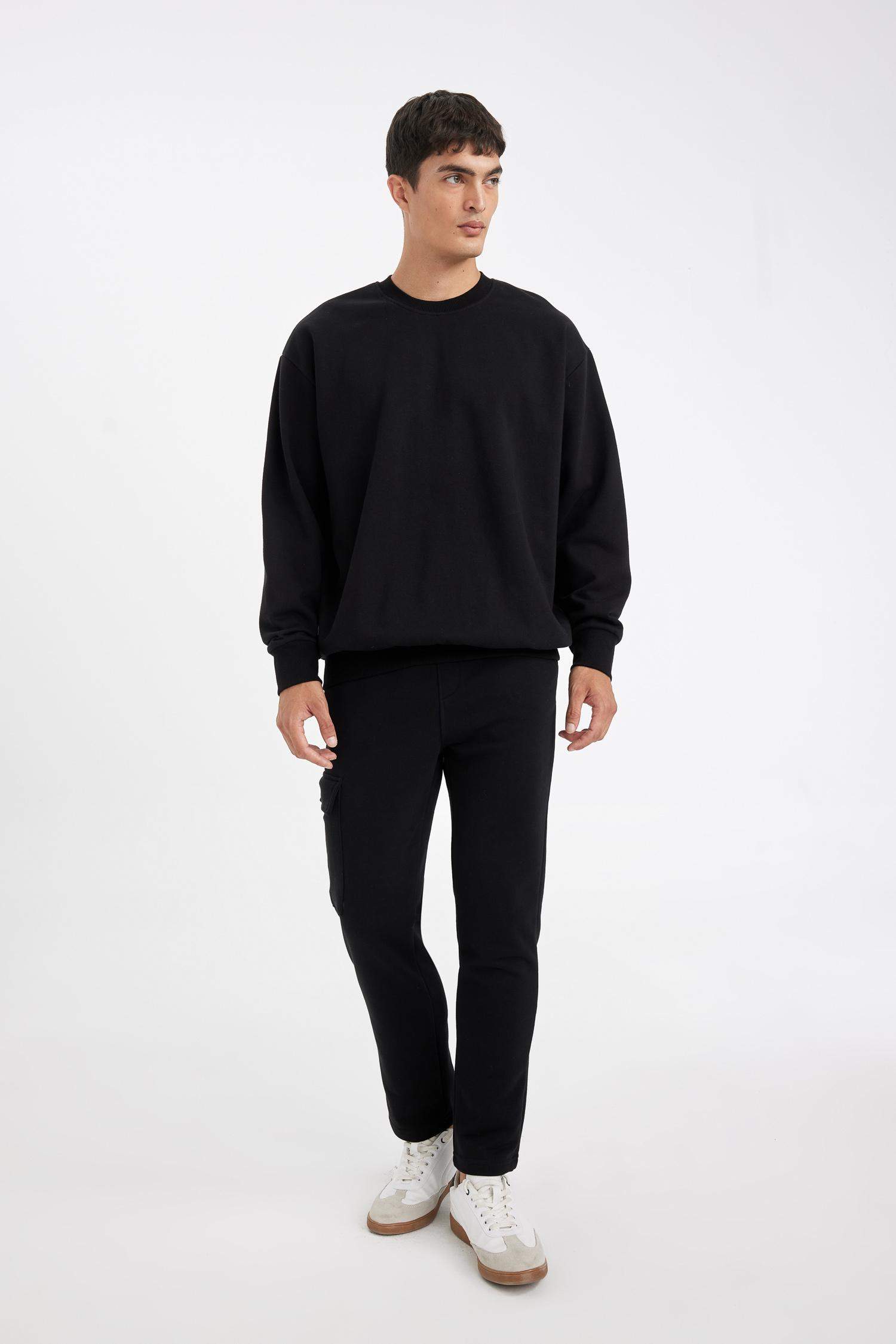 بنطلون سويت بانتس اسود سليم فيت برجل عادية