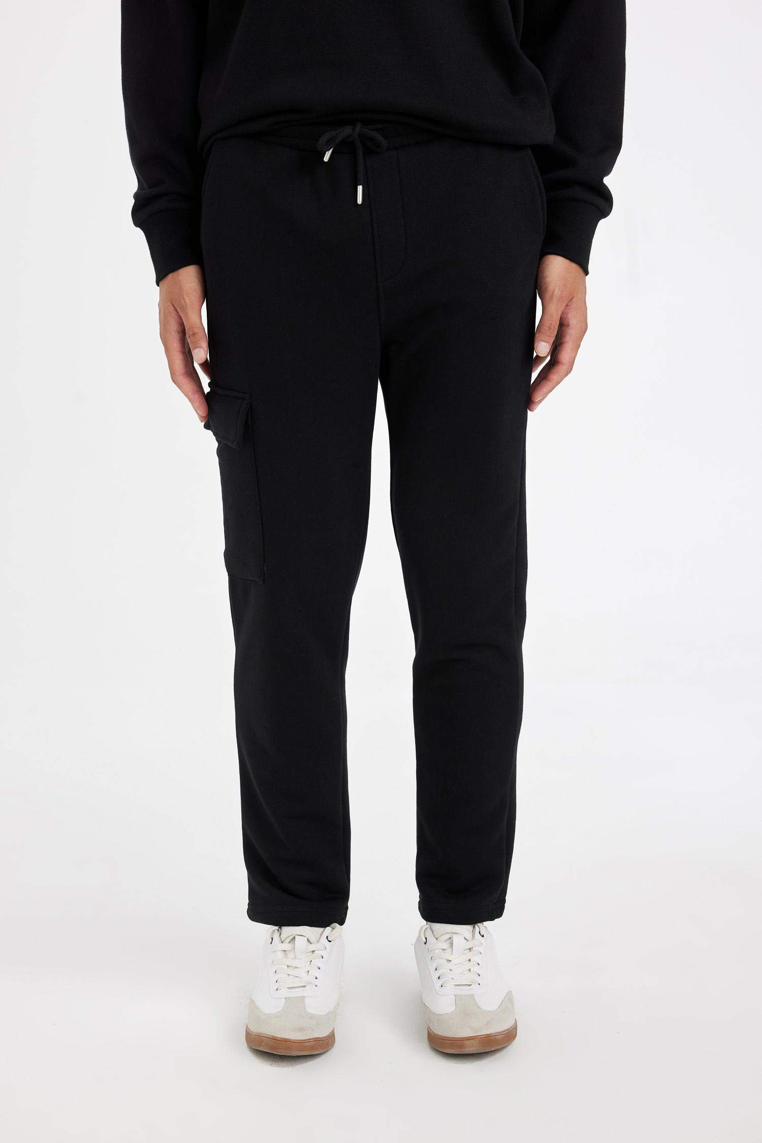 بنطلون سويت بانتس اسود سليم فيت برجل عادية