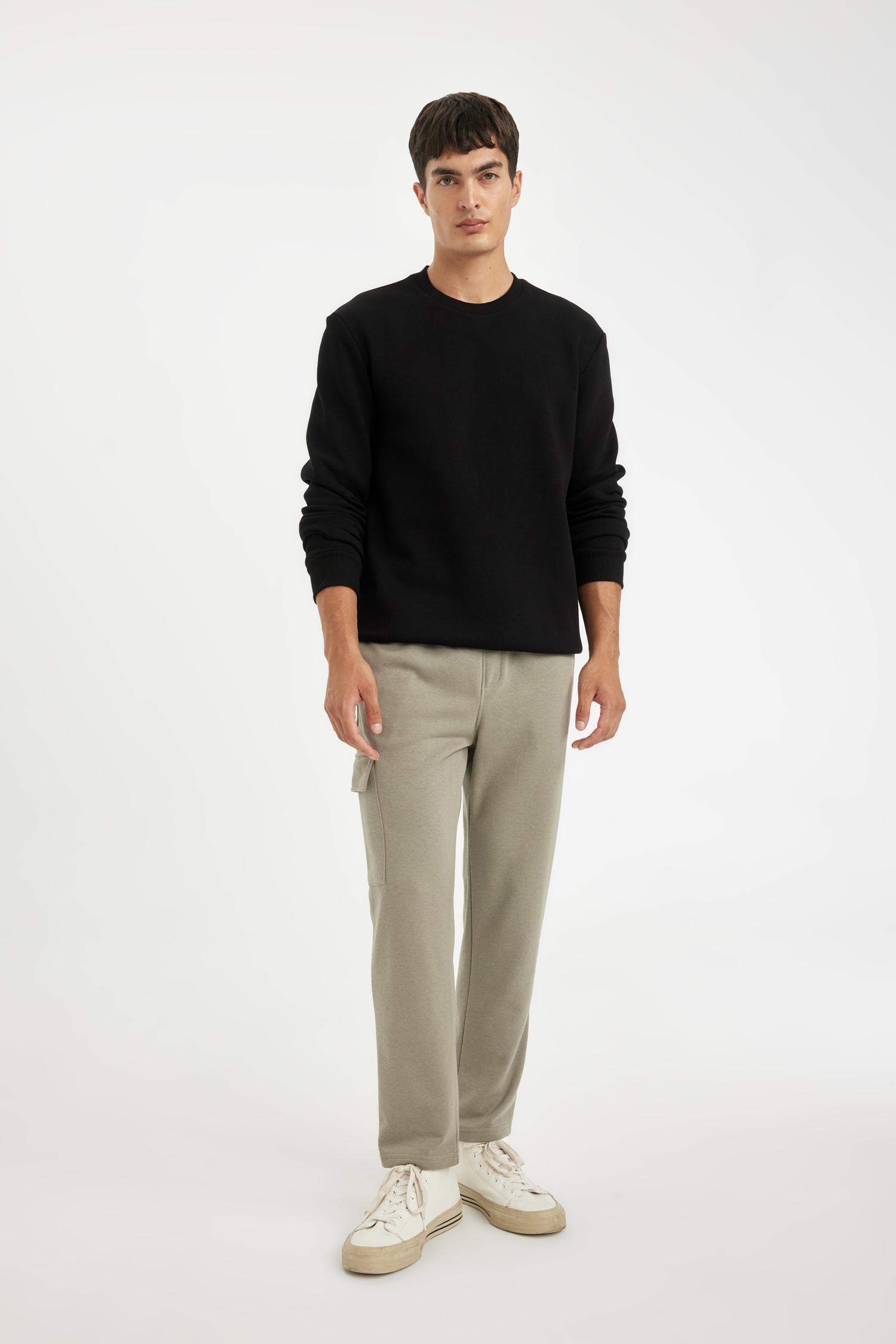 Eşofman Altı Slim Fit Dar Kesim Kargo Cepli Düz Paça