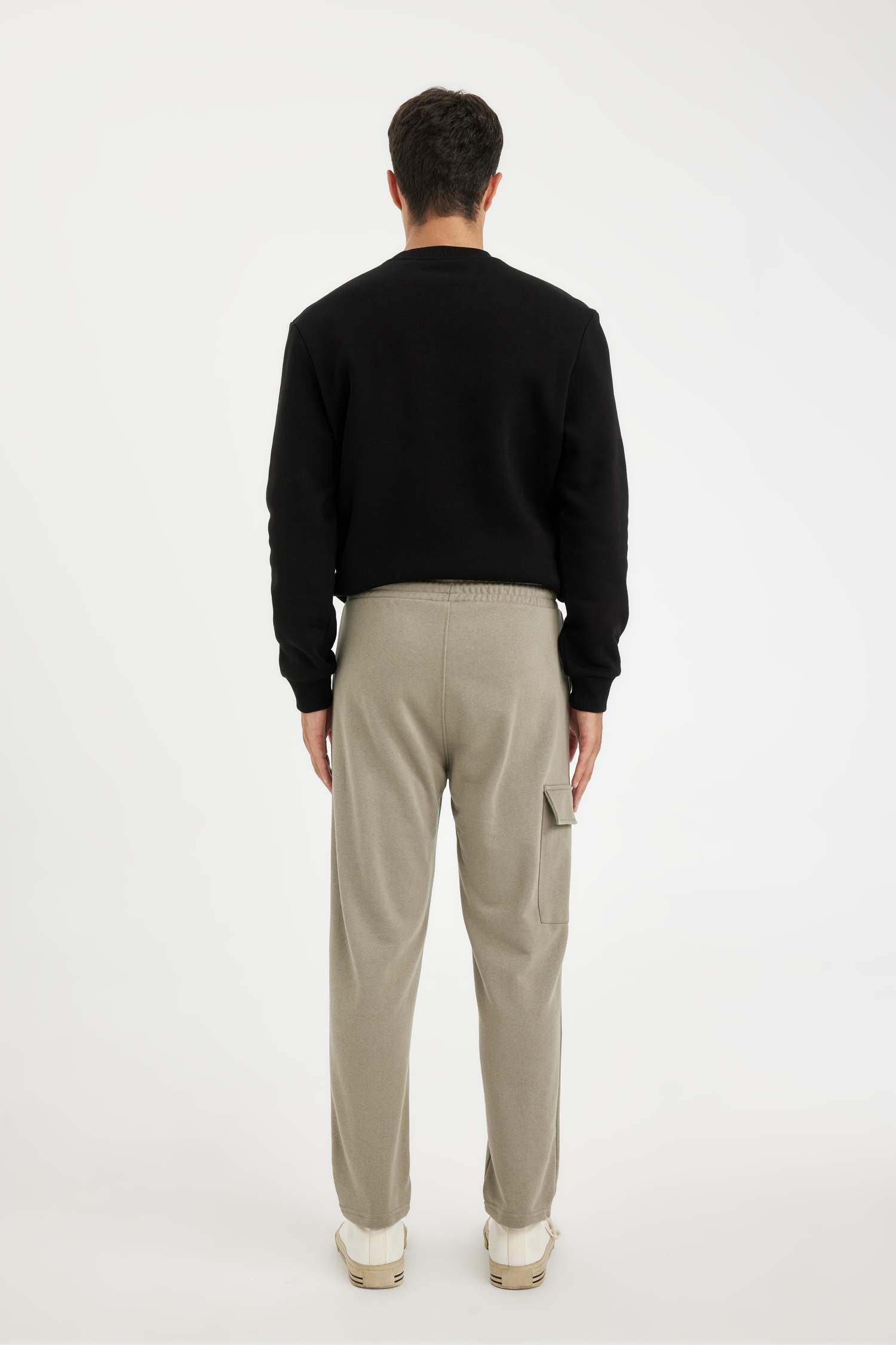 Eşofman Altı Slim Fit Dar Kesim Kargo Cepli Düz Paça