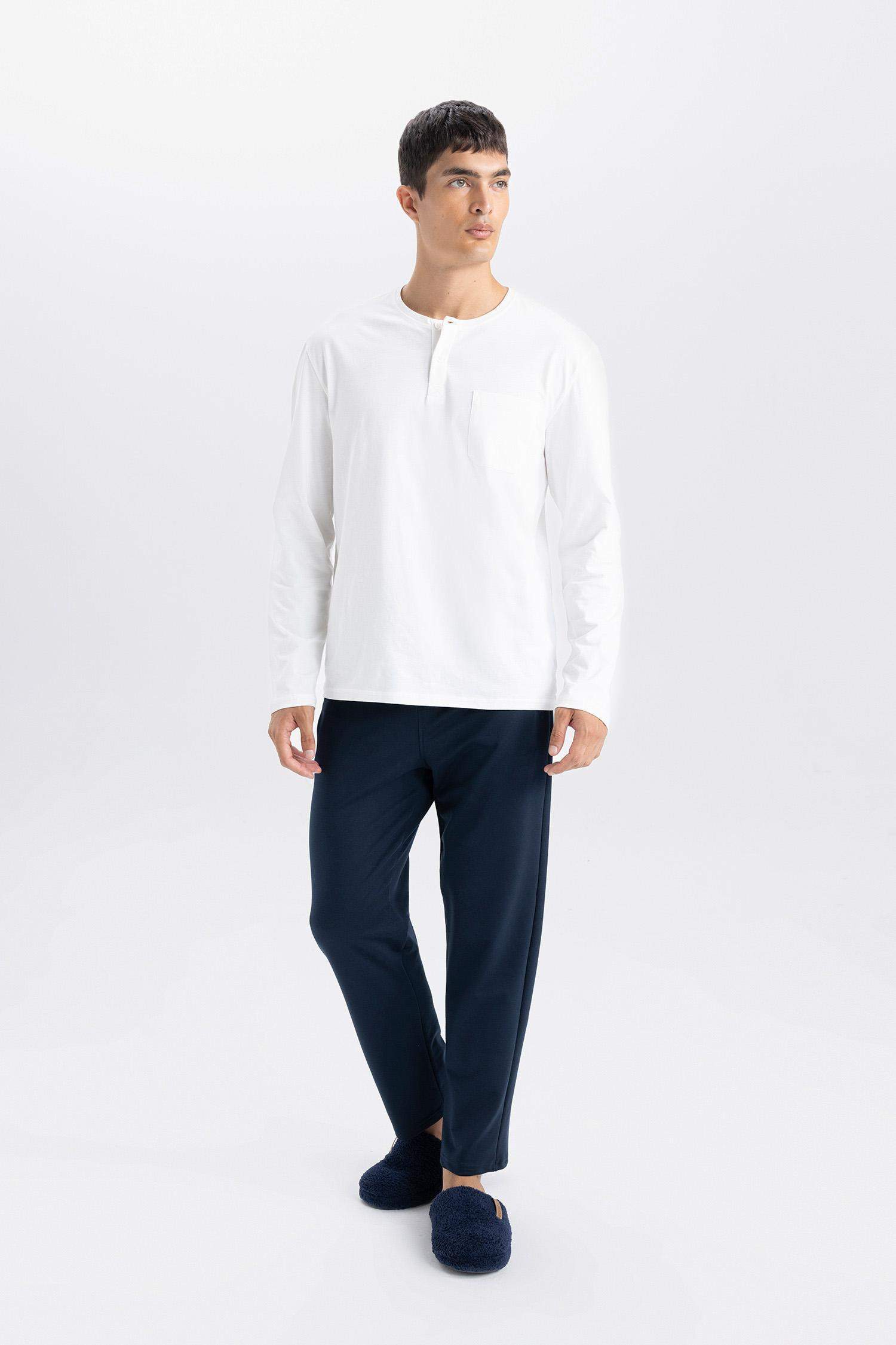 Slim Fit Regular Hem Zipper Thin Sweatshirt Fabric Trousers