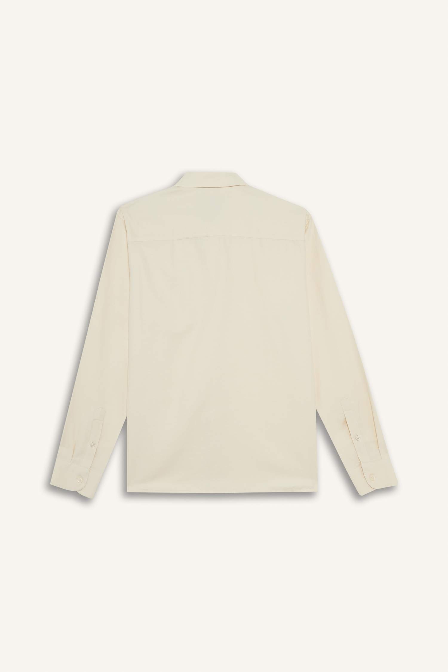 Regular Fit Polo Collar Cotton Long Sleeve Shirt