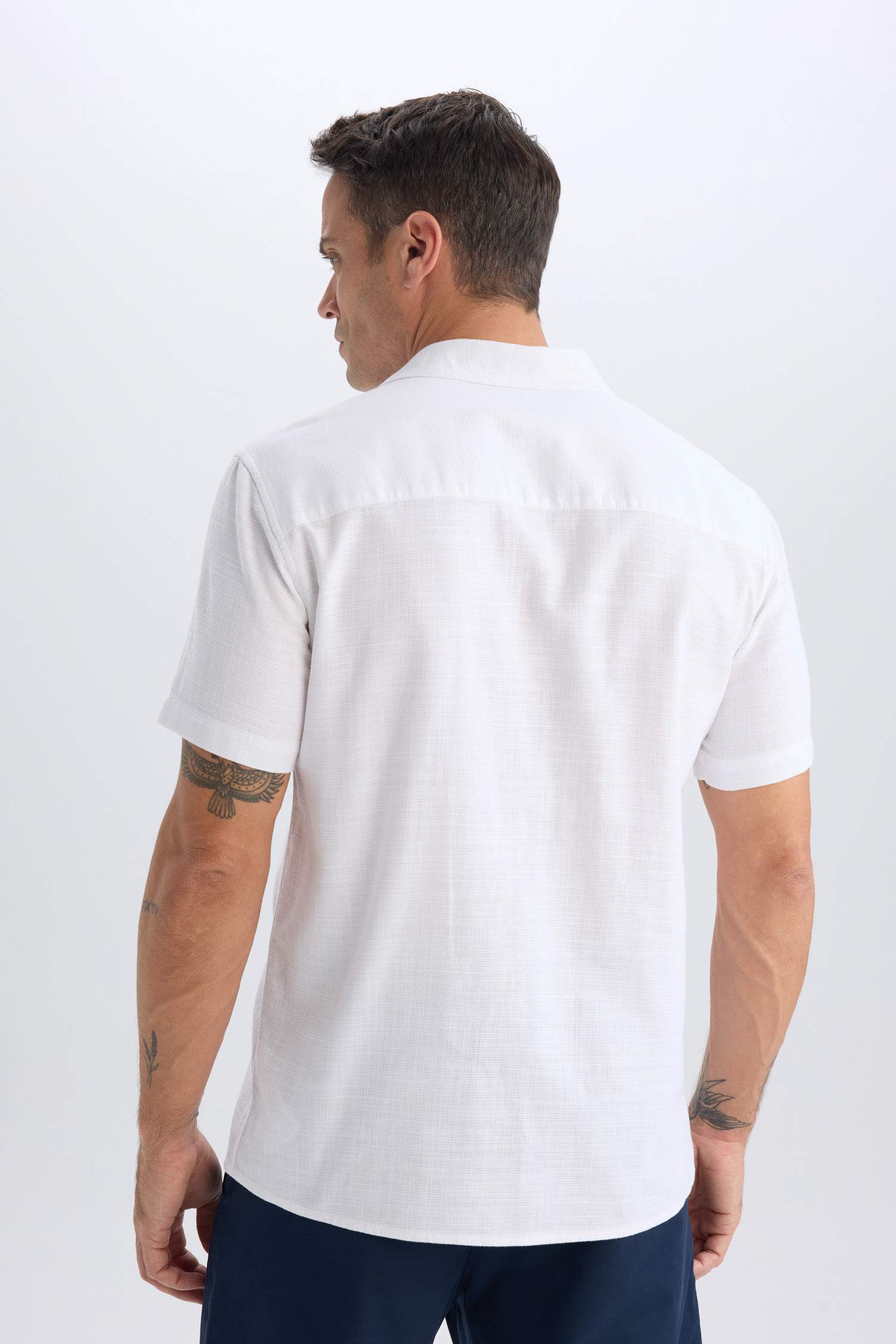 Regular Fit Polo Collar Short Sleeve Shirt
