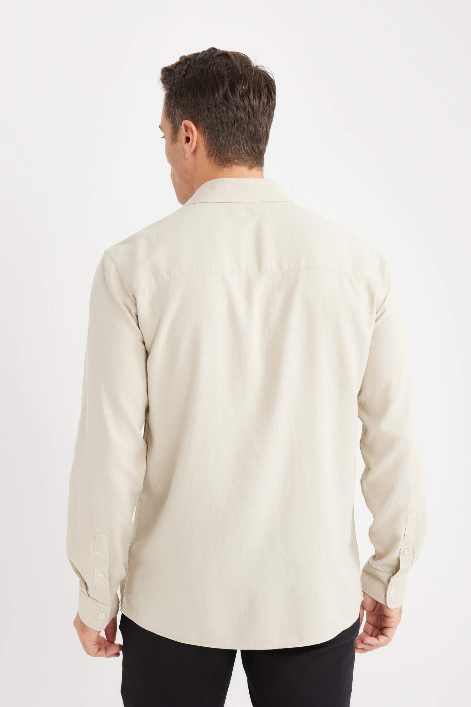 поло жаға зығыр Ұзын жеңді көйлек