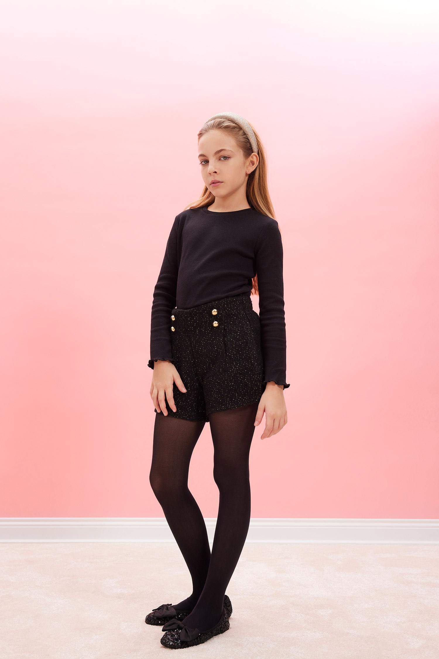 Short en tissu brillant en coton pour fille