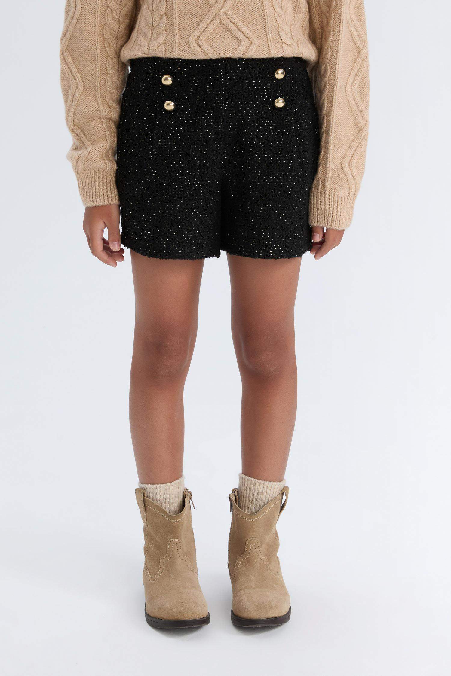 Short en tissu brillant en coton pour fille