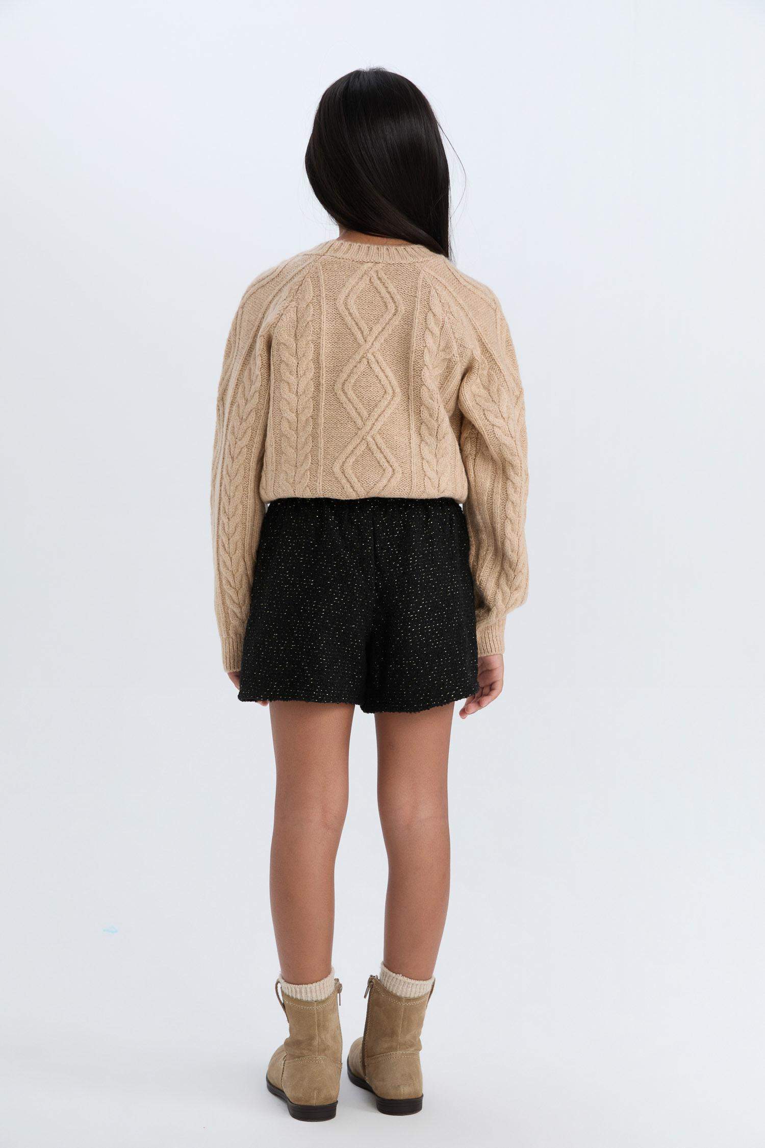 Short en tissu brillant en coton pour fille