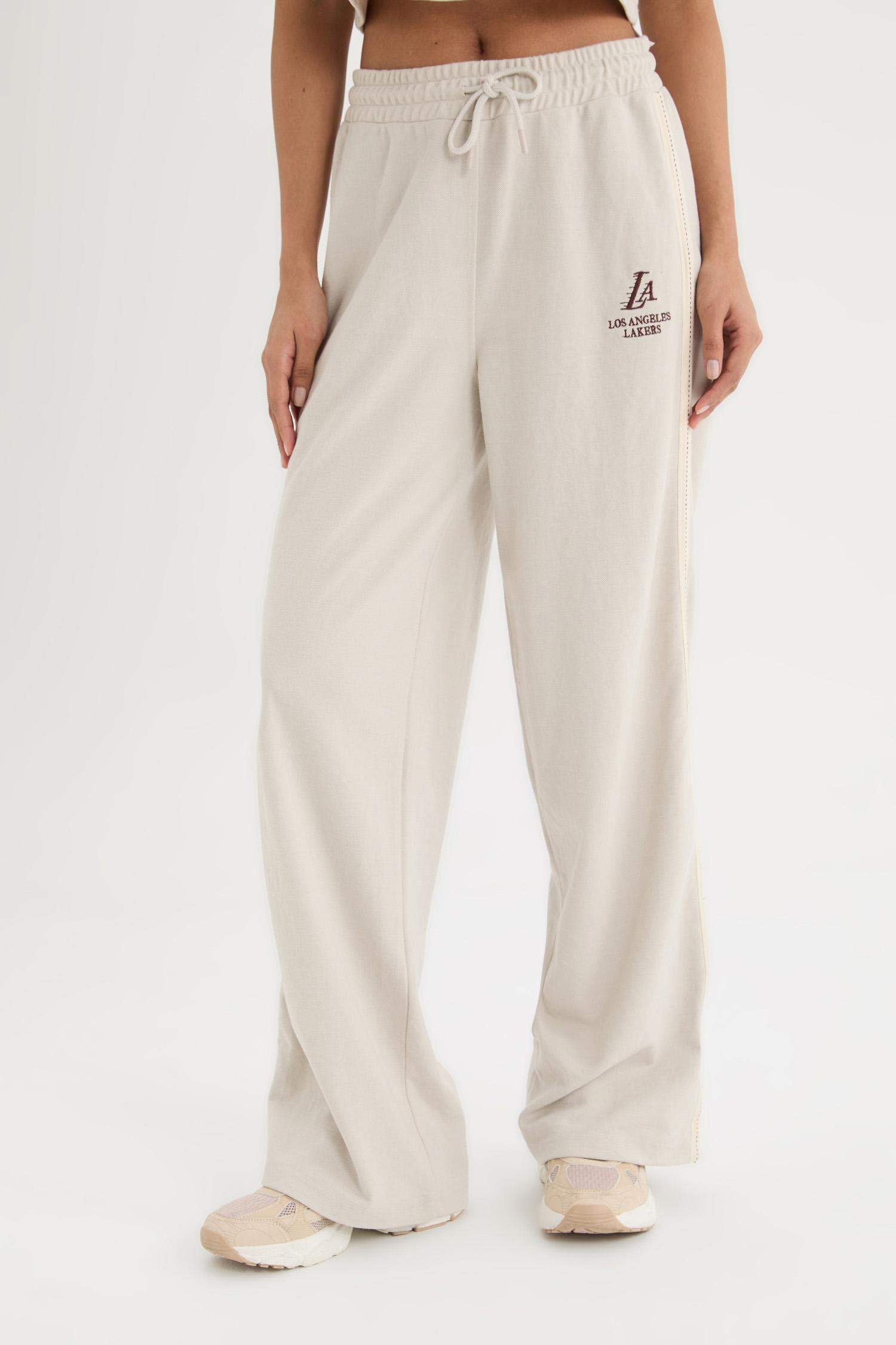 Широкие брюки NBA Los Angeles Lakers средней длины из ткани пике