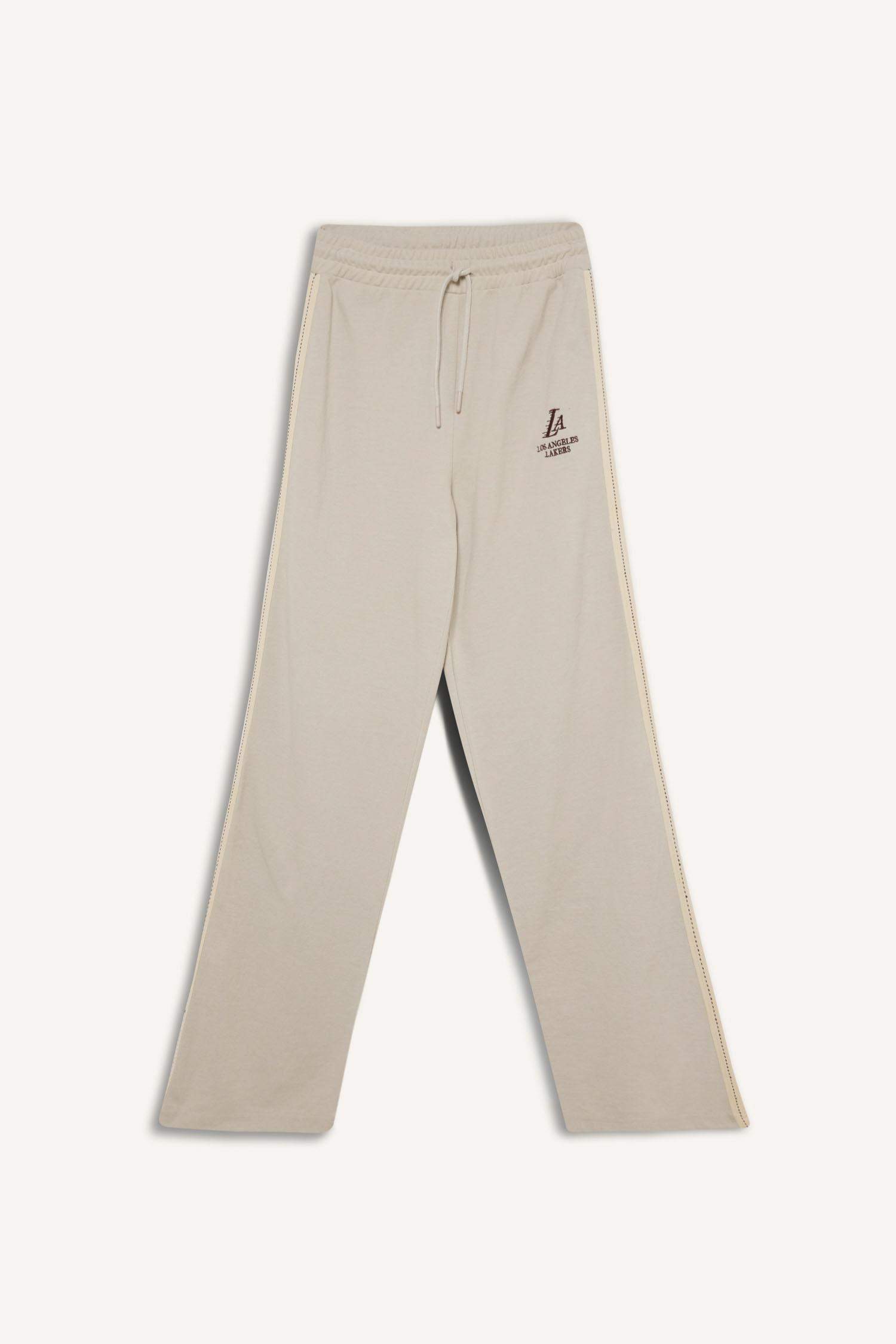 Широкие брюки NBA Los Angeles Lakers средней длины из ткани пике