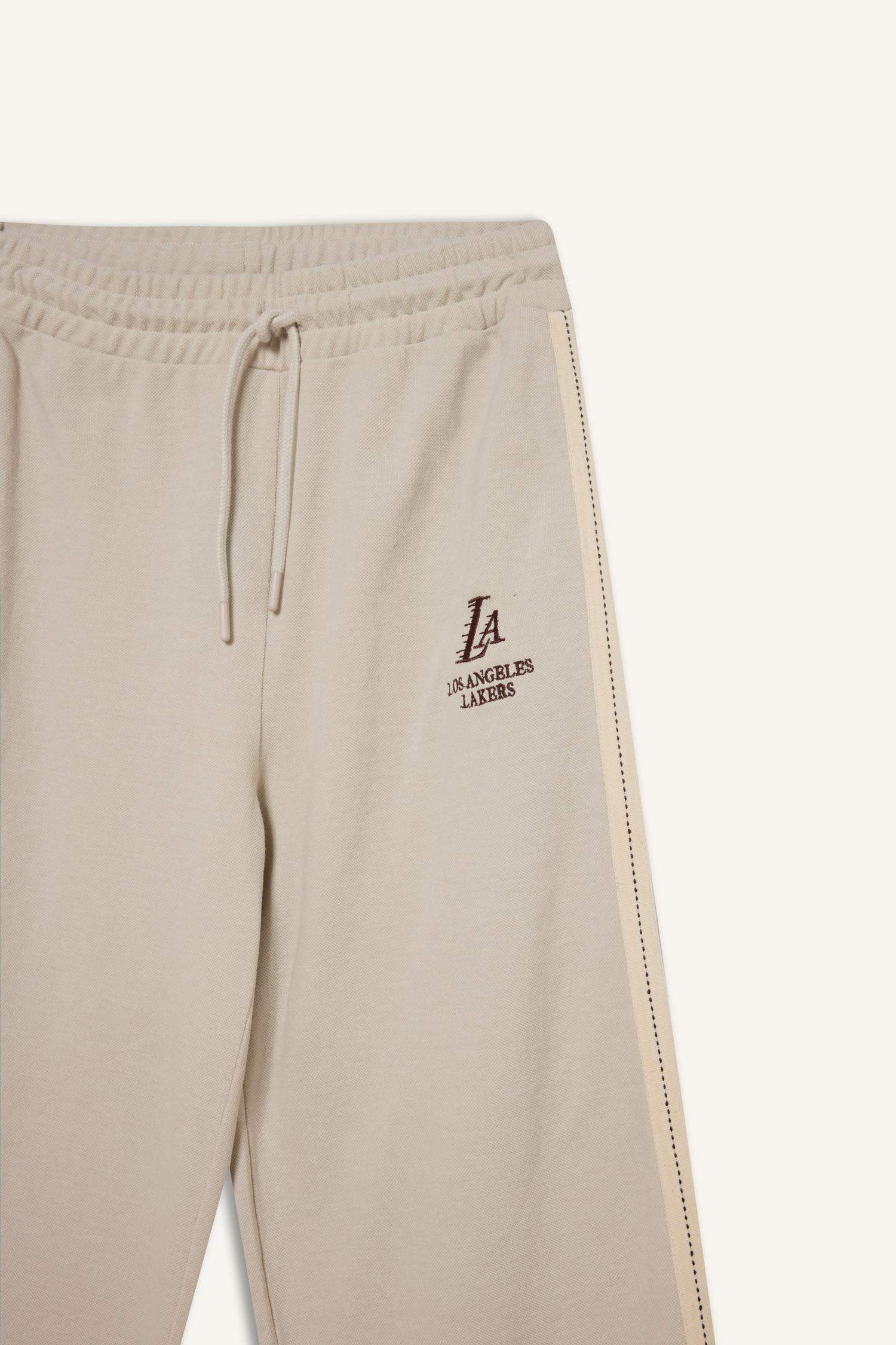 Широкие брюки NBA Los Angeles Lakers средней длины из ткани пике