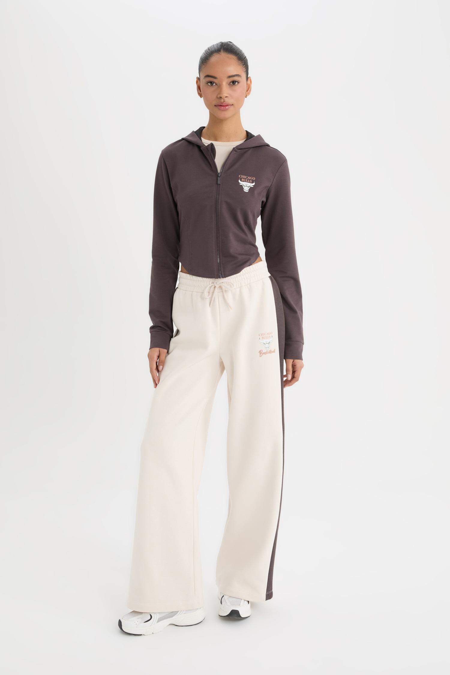 NBA Chicago Bulls Wide Leg Geniş Paça Standart Boy Eşofman Altı