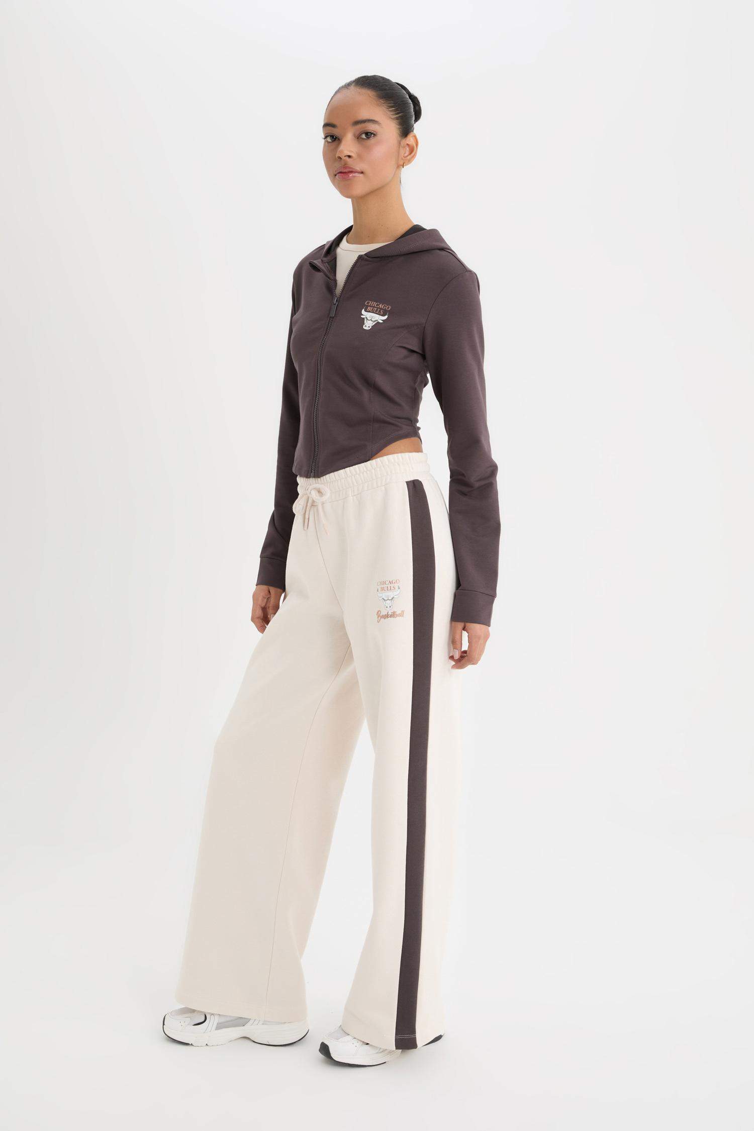 NBA Chicago Bulls Wide Leg Geniş Paça Standart Boy Eşofman Altı