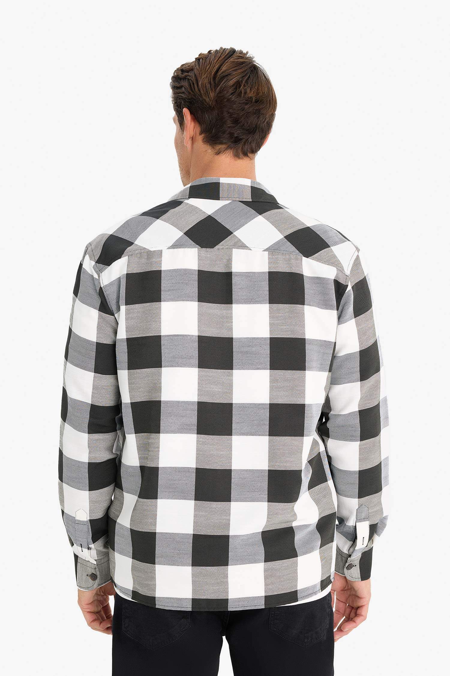 قميص ردن طويل قطن قصة عادية بياقة بولو