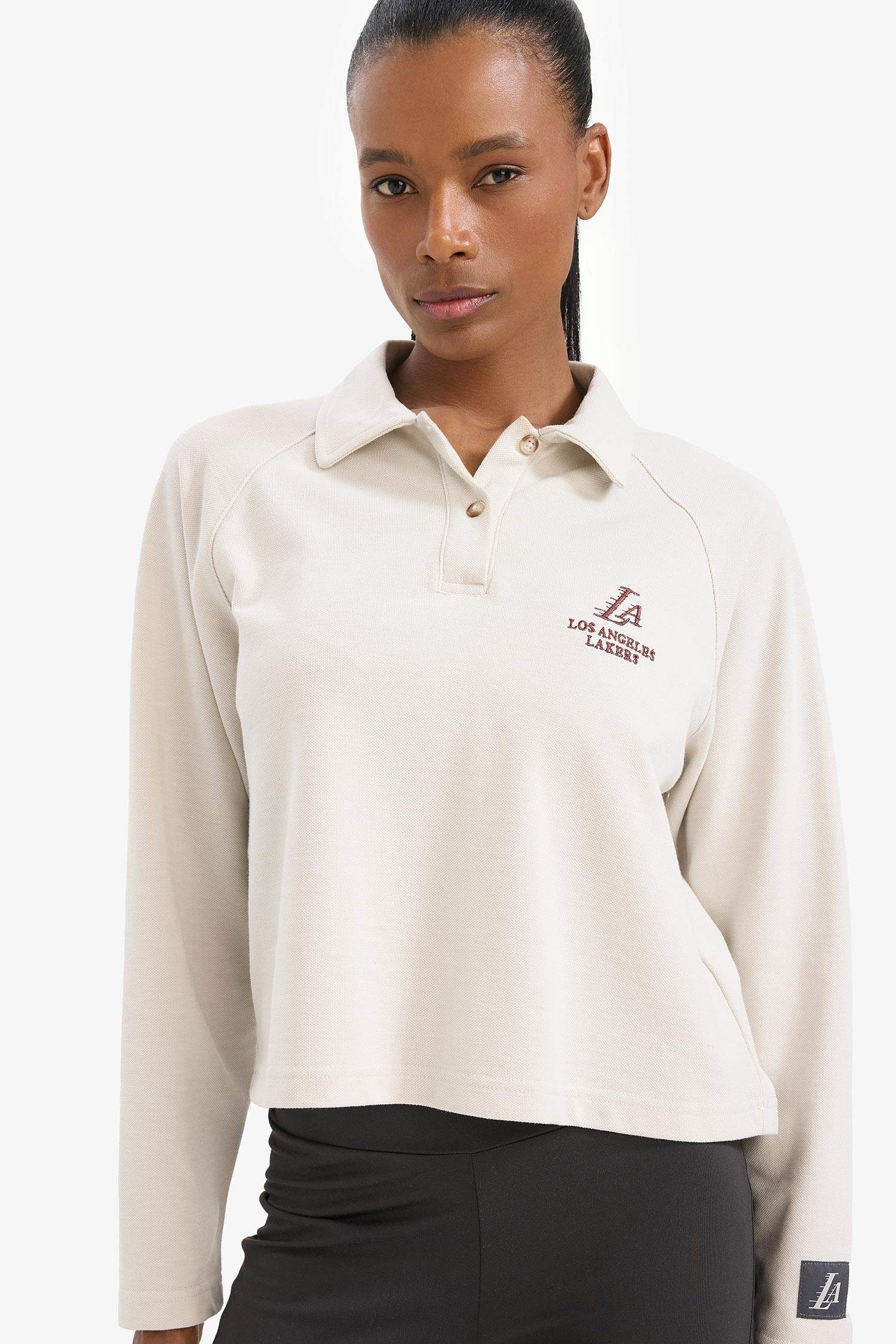 NBA Los Angeles Lakers Polo Yaka Pike Sweatshirt