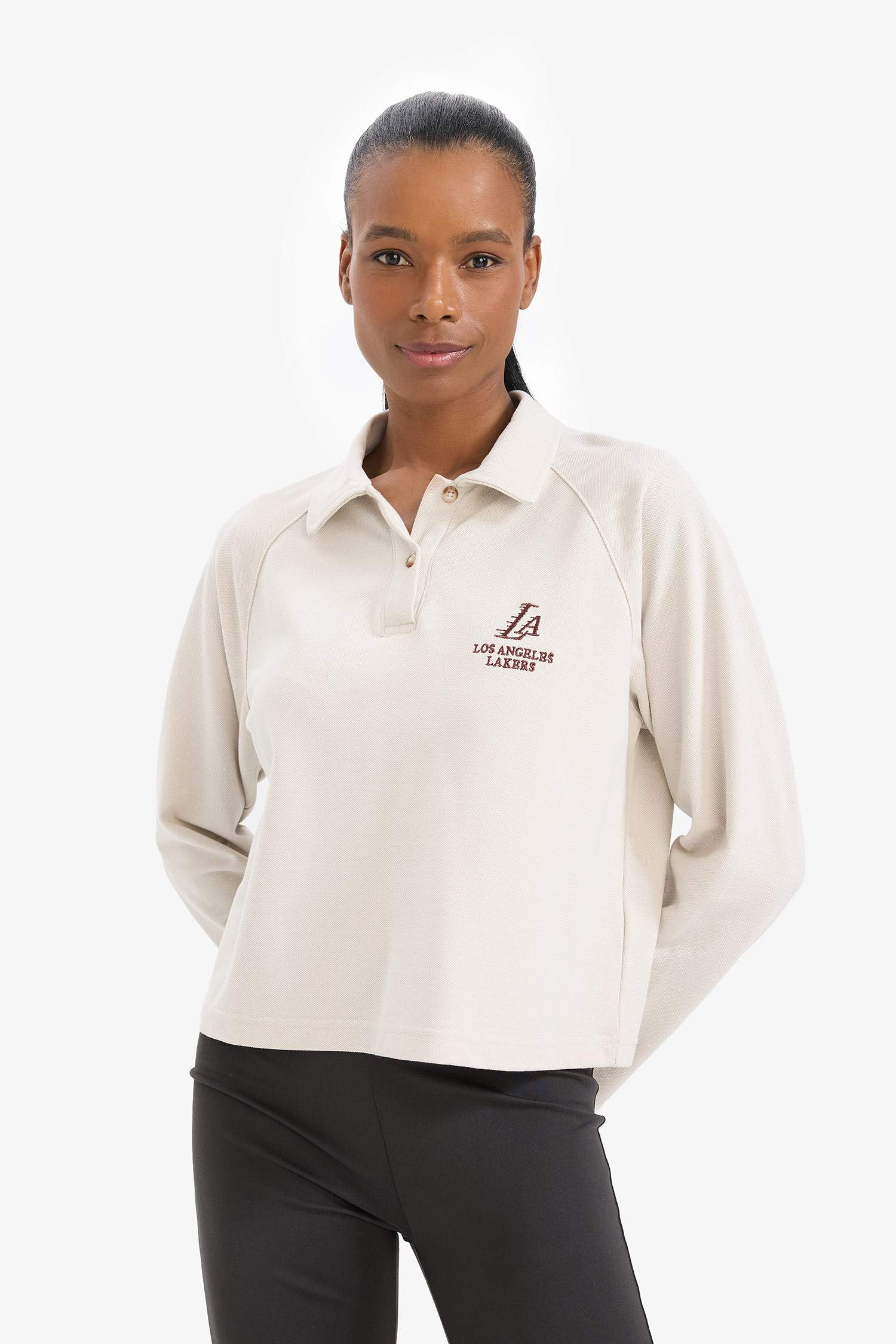 NBA Los Angeles Lakers Polo Yaka Pike Sweatshirt