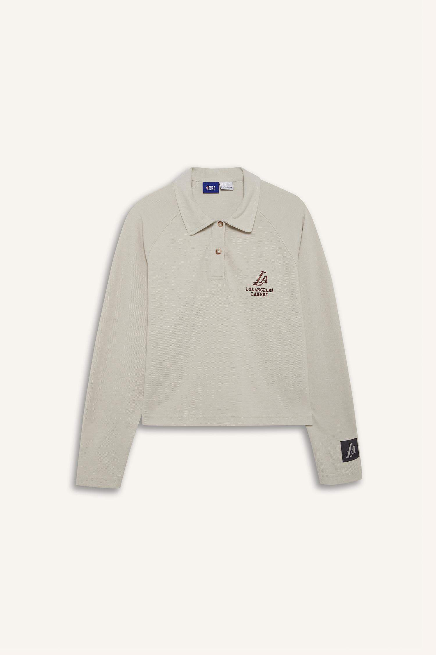 NBA Los Angeles Lakers Polo Yaka Pike Sweatshirt