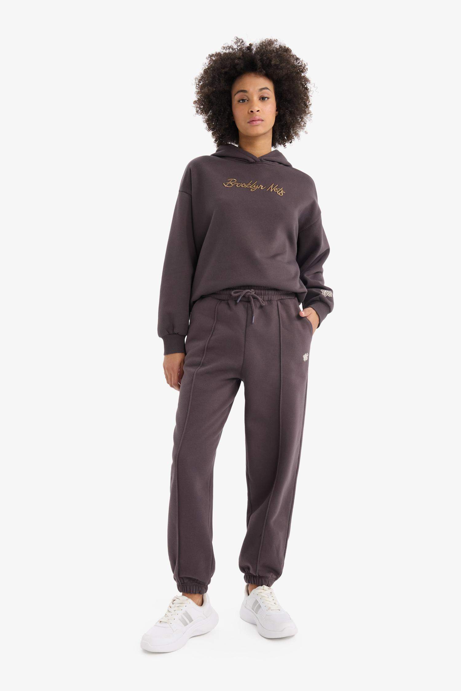 NBA Brooklyn Nets Oversize Çift Cepli Jogger Paça Kalın Eşofman Altı