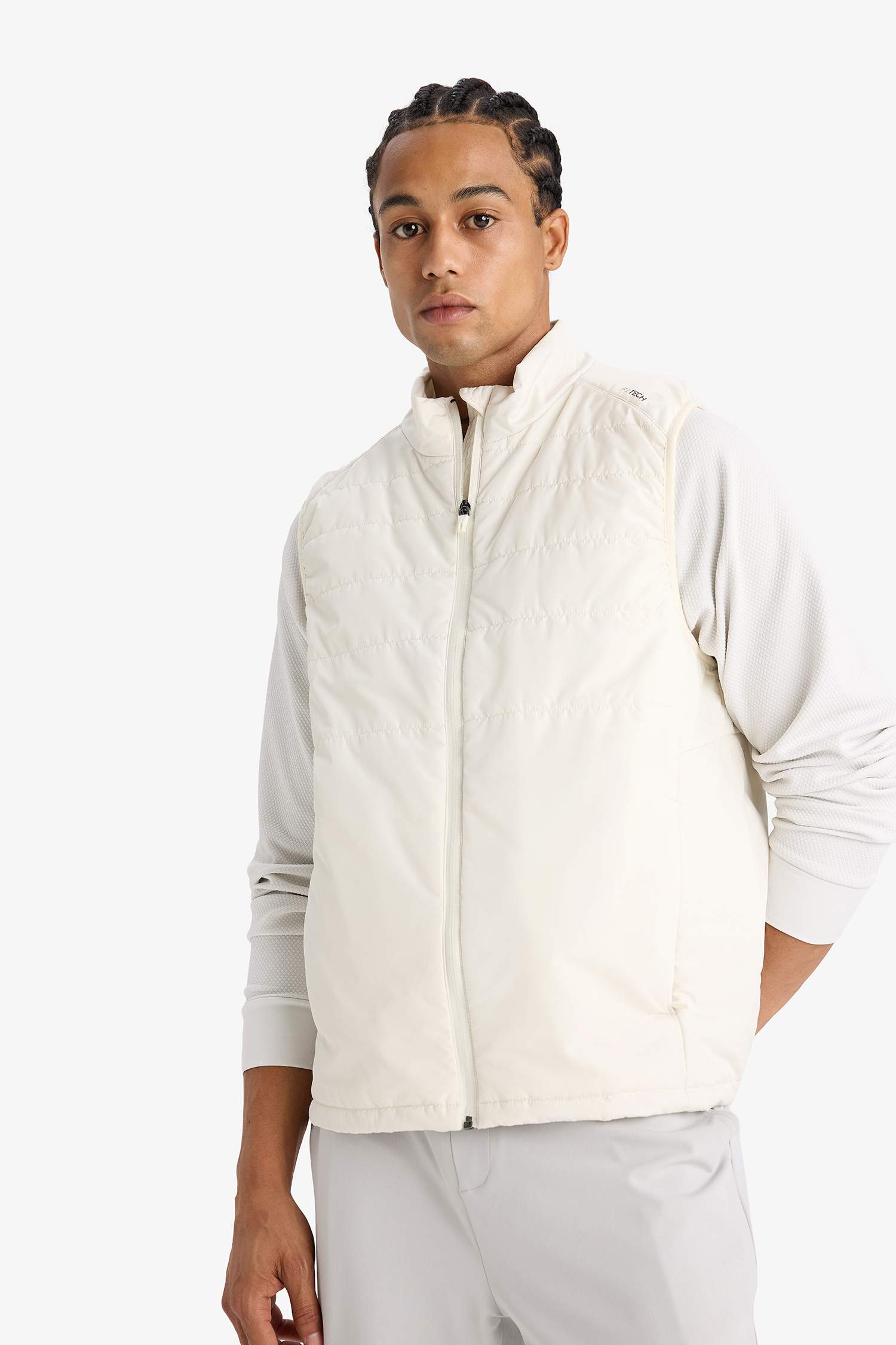 Su İtici Rüzgar Geçirmez Regular Fit Fermuarlı Cepli Yelek