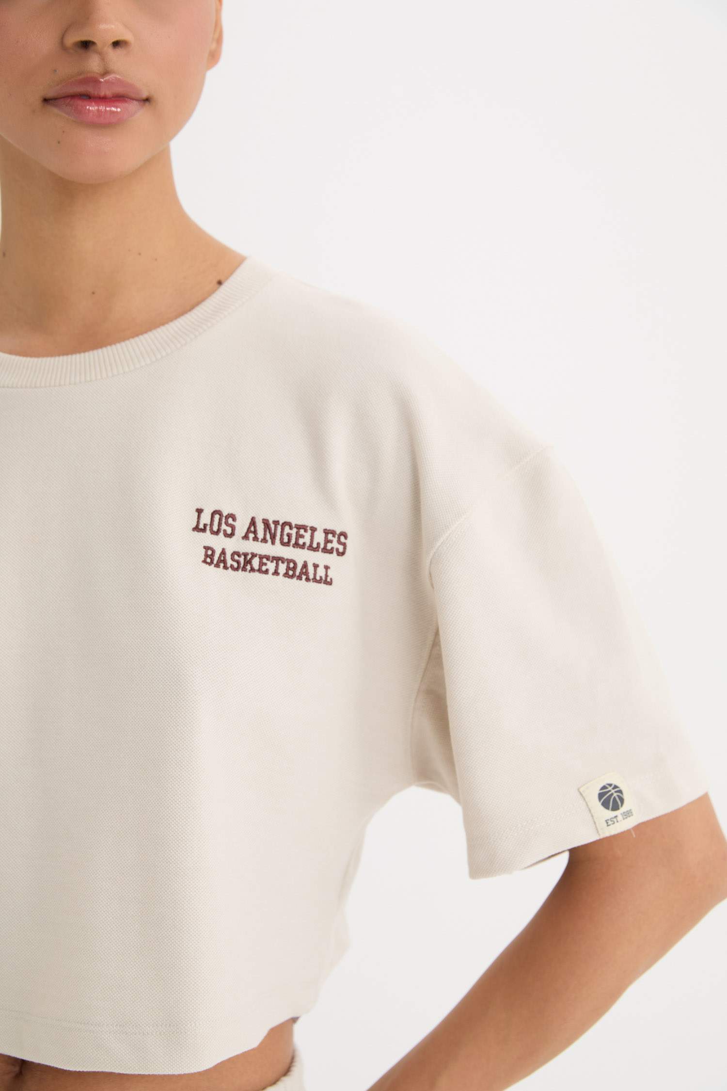 DeFactoFit Bisiklet Yaka Spor Baskılı Sporcu Pike Kısa Kollu Tişört