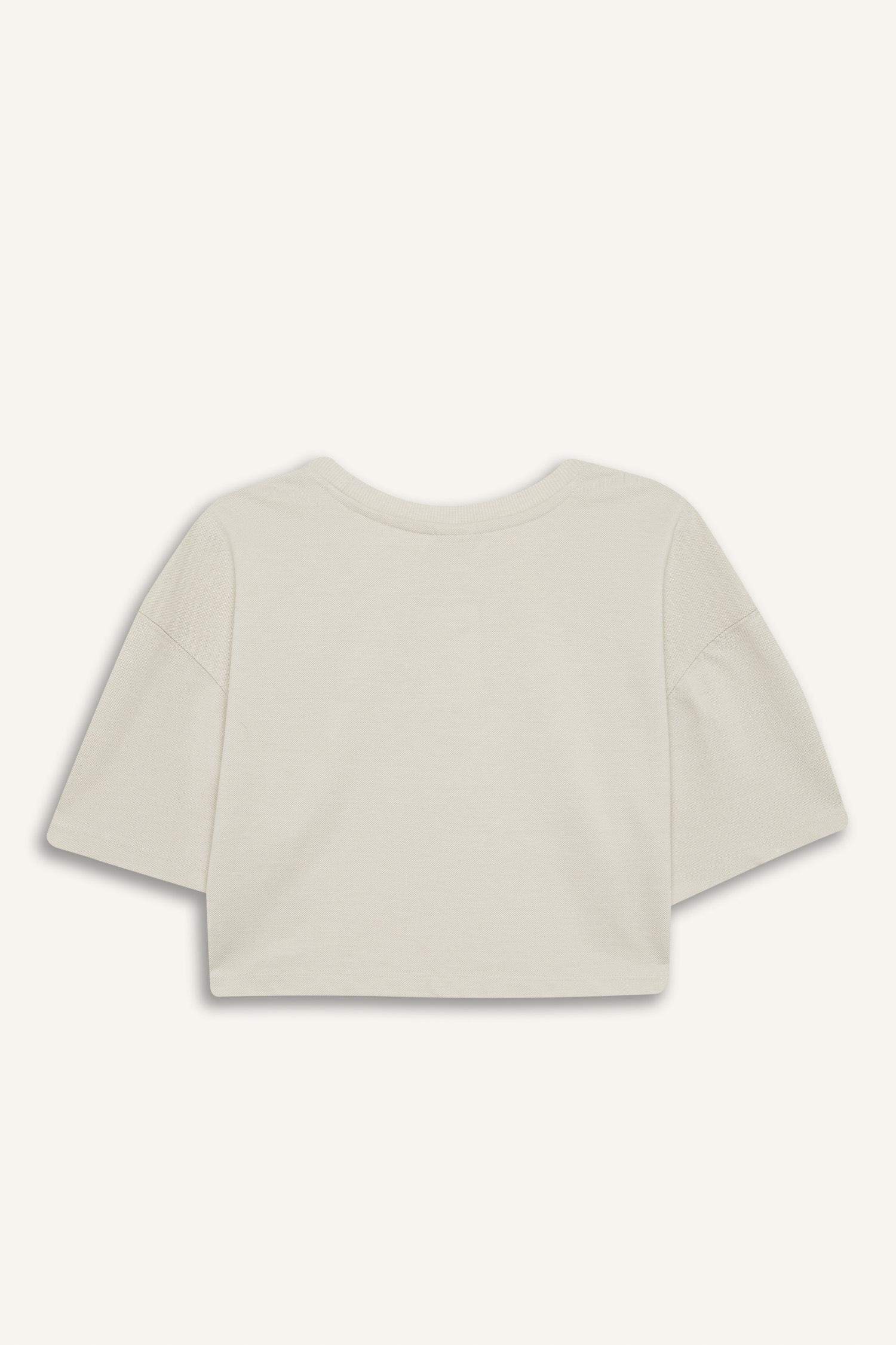 DeFactoFit Bisiklet Yaka Spor Baskılı Sporcu Pike Kısa Kollu Tişört