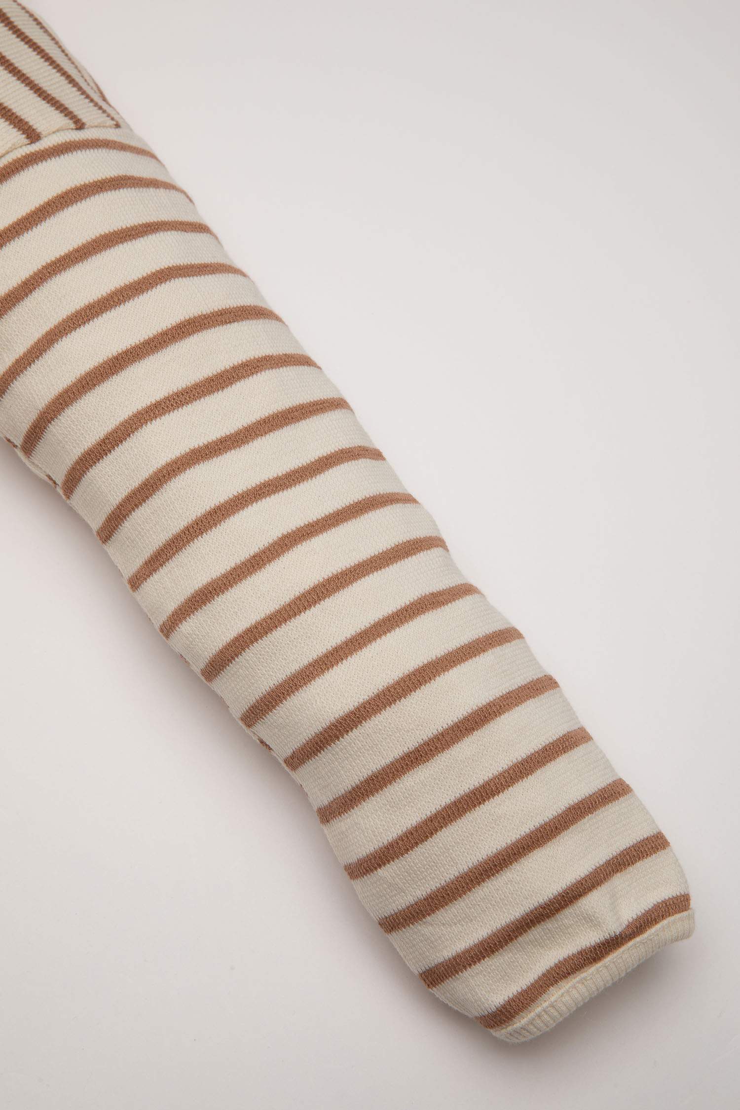 Kız Bebek Çizgili Bebe Yaka İçi Yumuşak Tüylü Sweatshirt