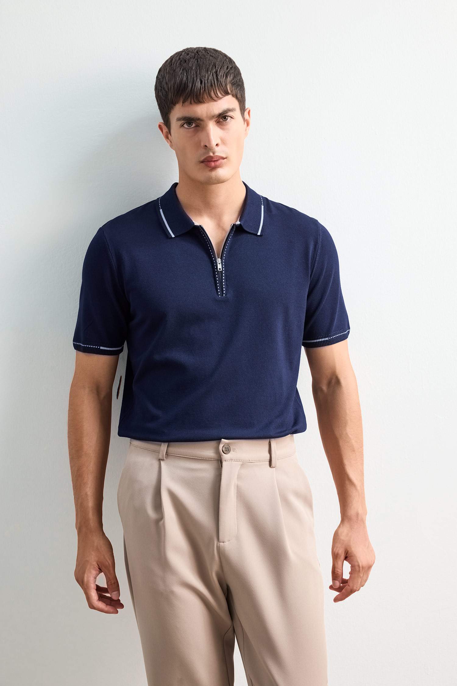 Standard Fit Polo Collar Knitwear Polo T-Shirt