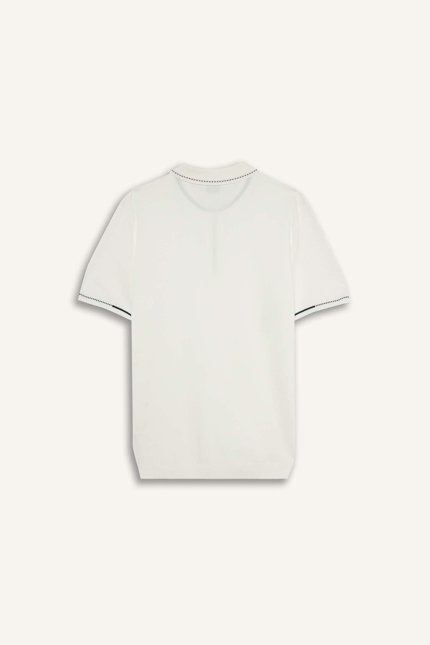 Standart Fit Polo Yaka Fermuarlı Triko Kısa Kollu Tişört